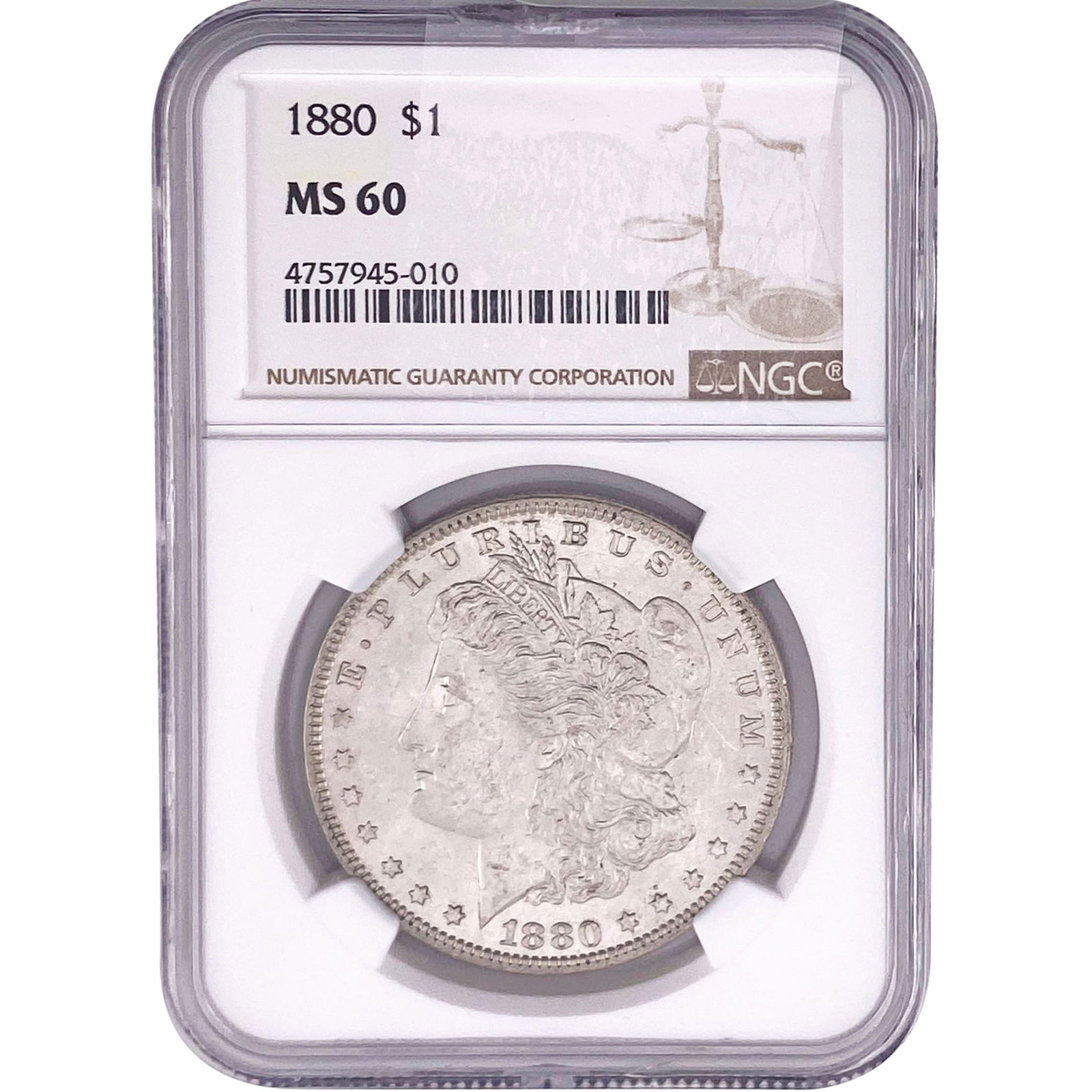 1880 Morgan Silver Dollar NGC MS60 (1 of 2)