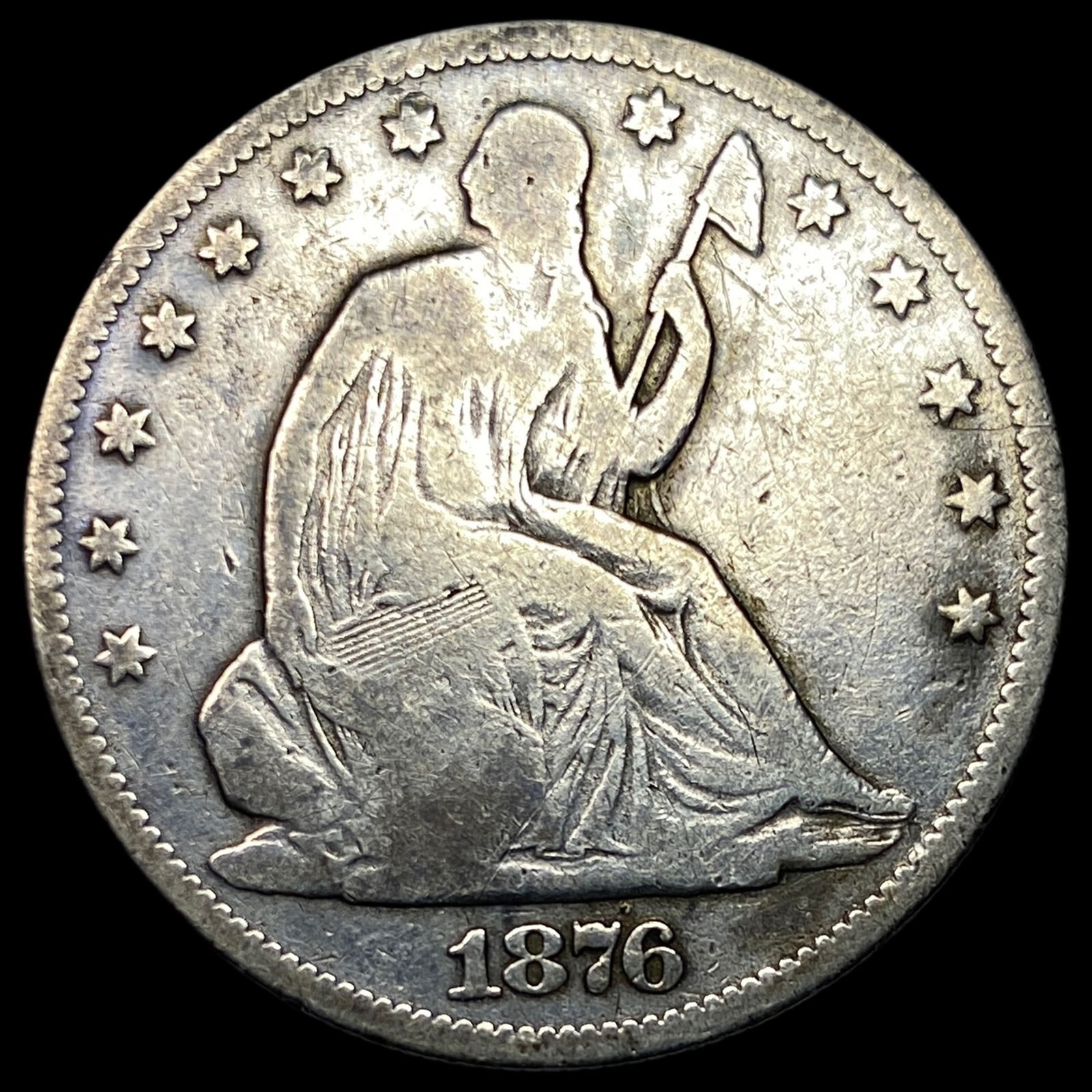 1876 Seated Liberty Half Dollar LIGHTLY  CIRCULATED (1 of 2)