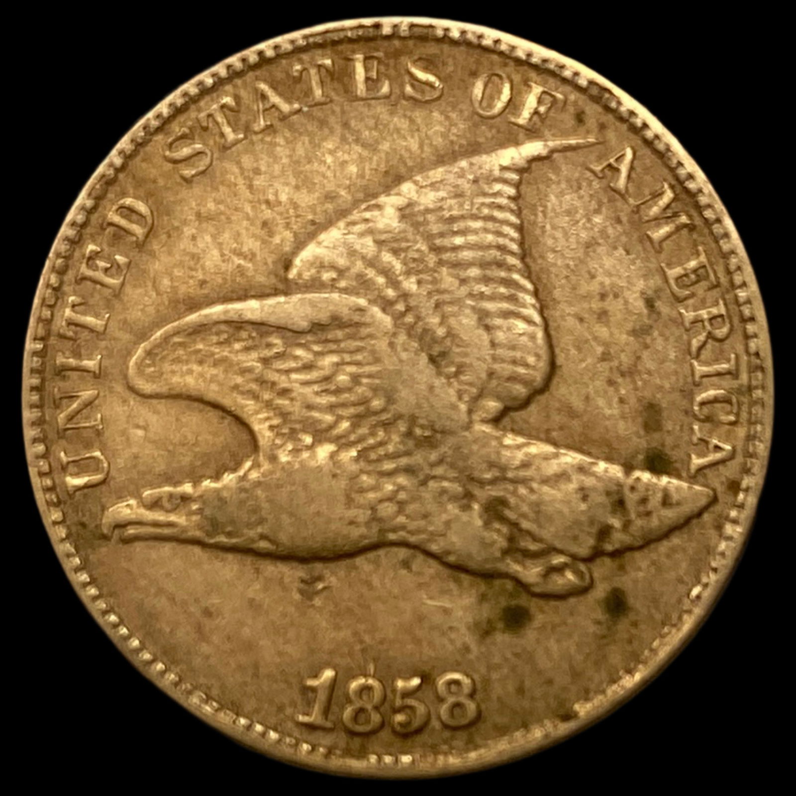 1858 Copper-Nickel Flying Eagle Cent NEARLY  UNCIRCULATED (1 of 2)