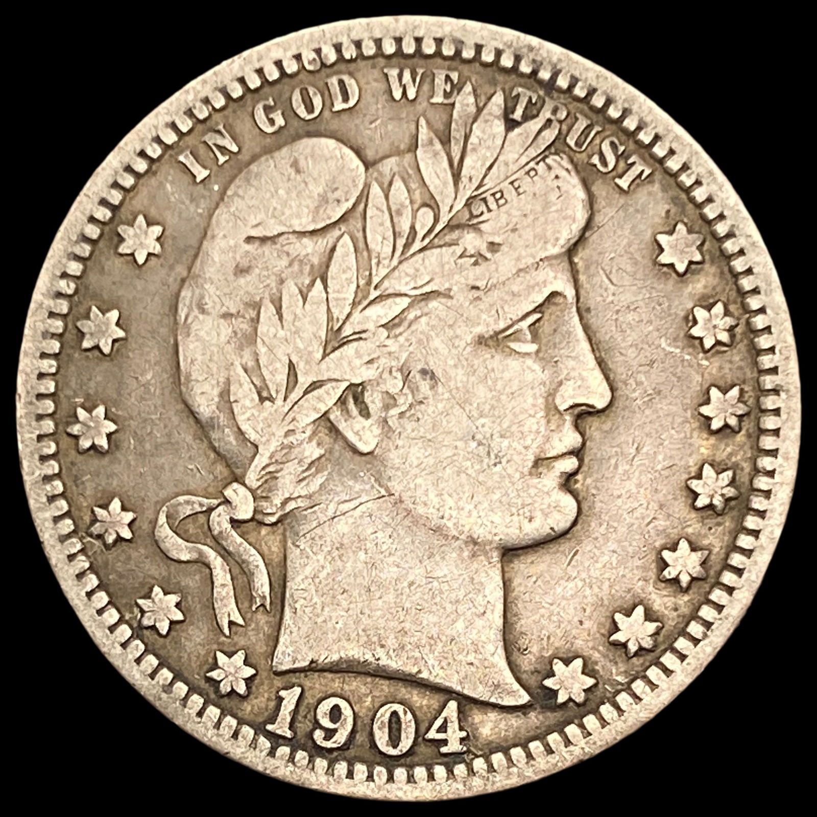 1904 Barber Silver Quarter ABOUT UNCIRCULATED (1 of 2)