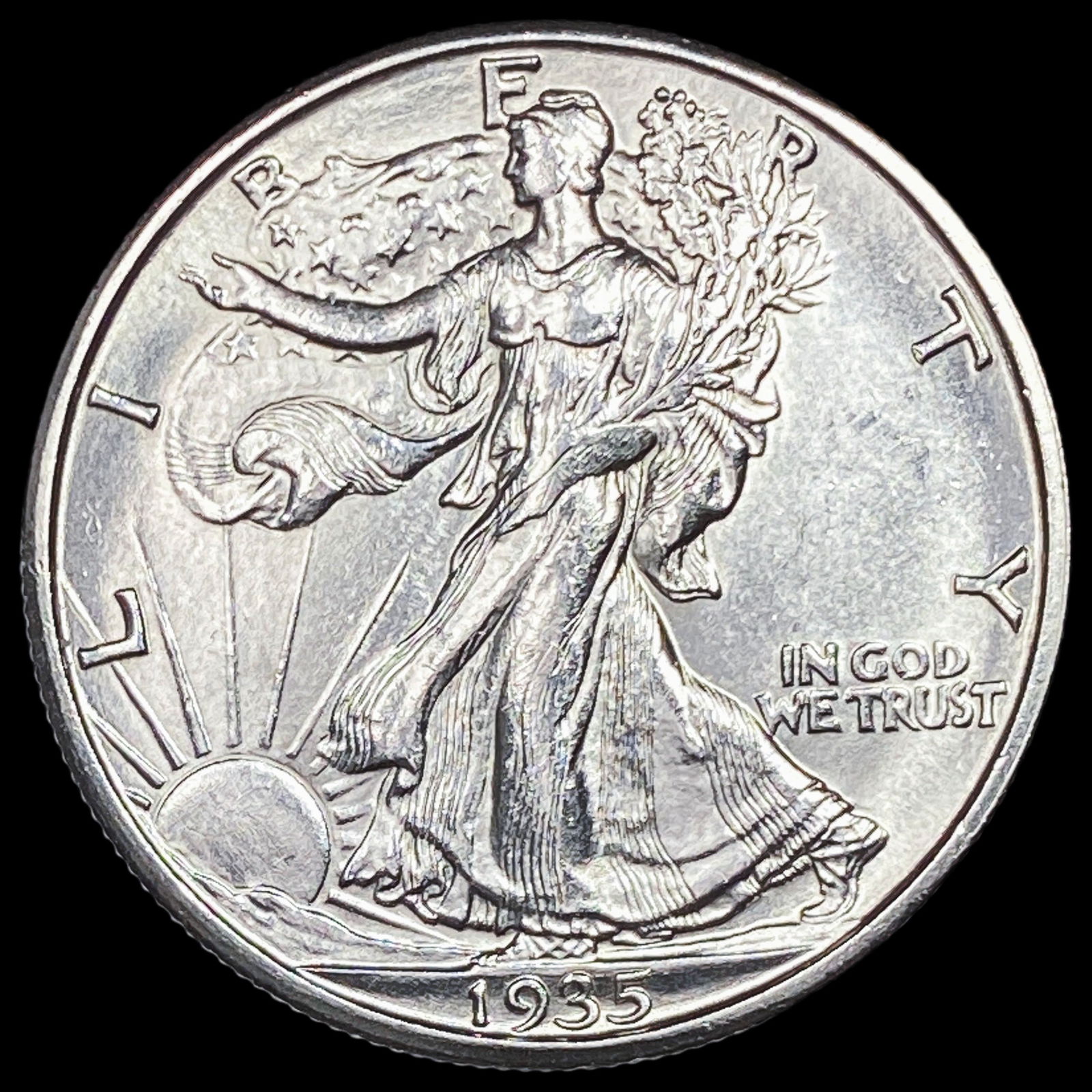 1935-D Silver Walking Liberty Half Dollar  UNCIRCULATED (1 of 2)