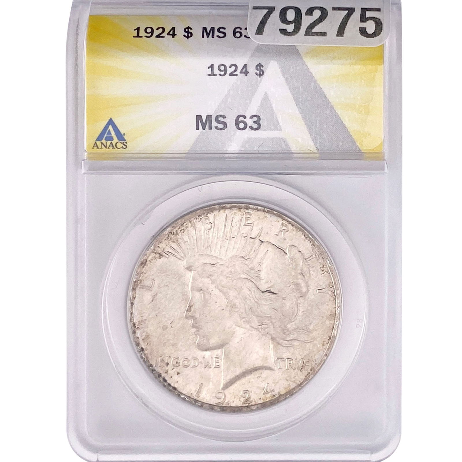 1924 Silver Peace Dollar ANACS MS63 (1 of 2)