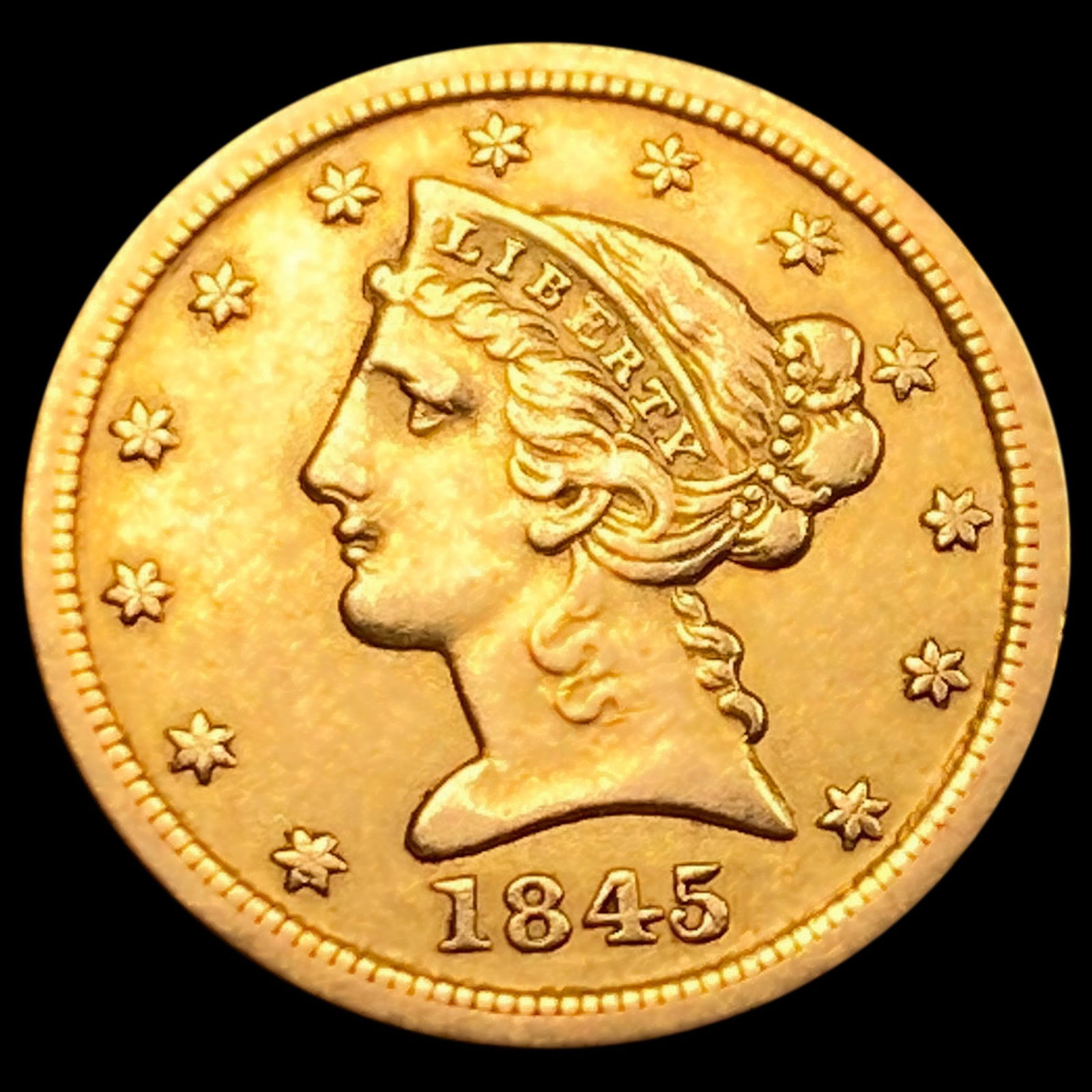1845-O $5 Gold Half Eagle CHOICE AU (1 of 2)