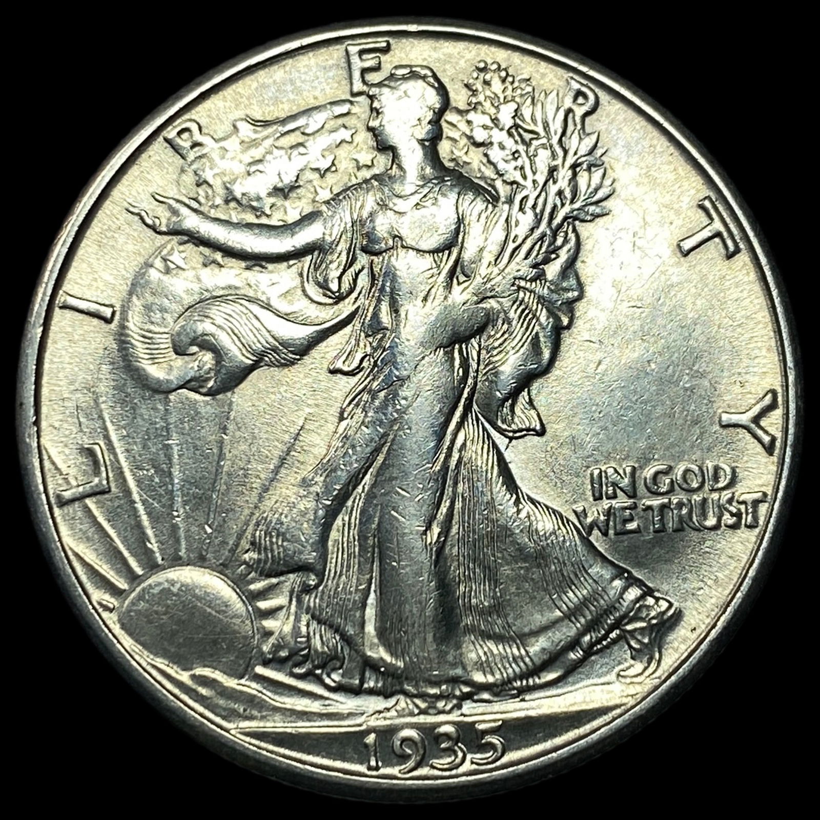 1935-D Silver Walking Liberty Half Dollar  ABOUT UNCIRCULATED (1 of 2)