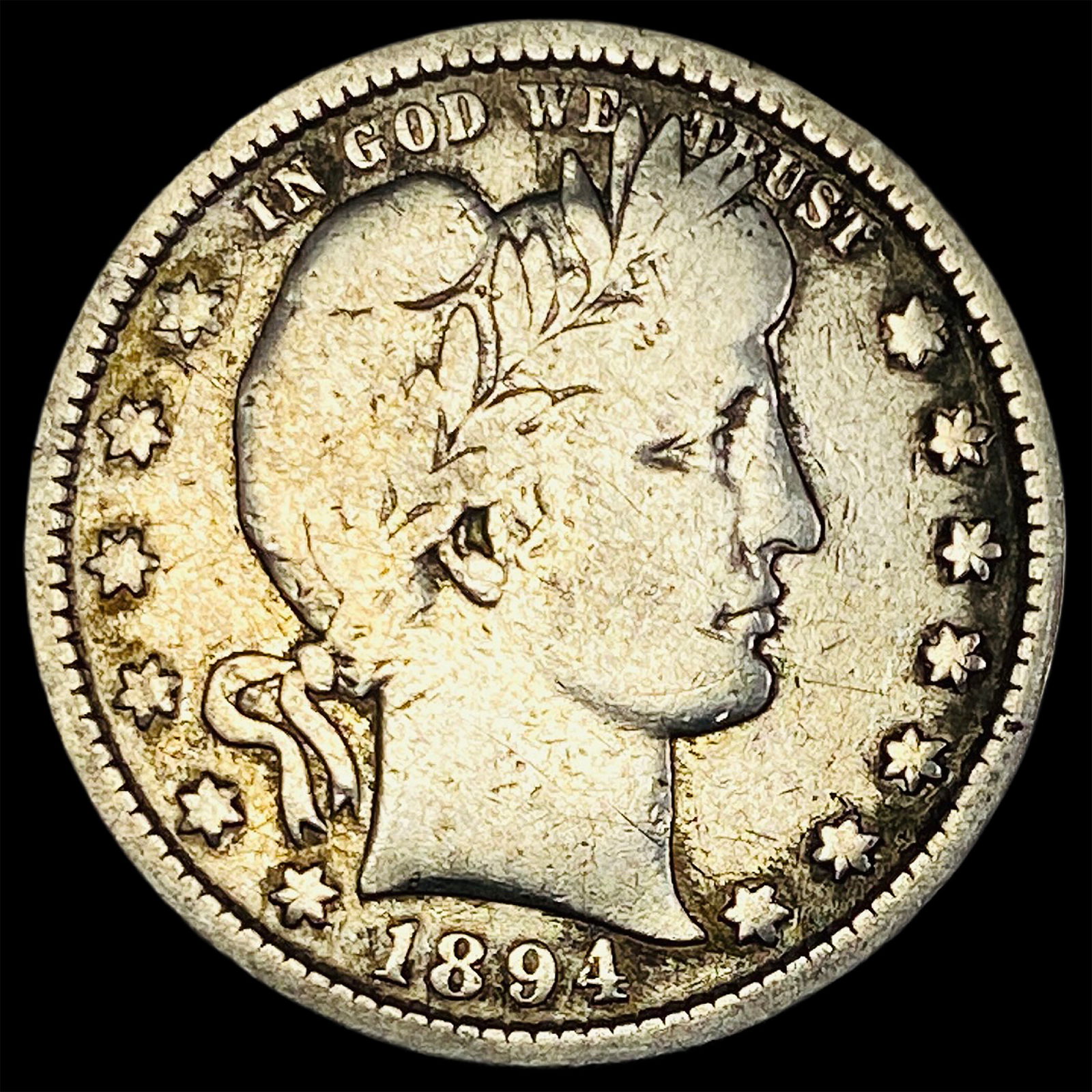 1894-S Silver Barber Quarter NICELY  CIRCULATED (1 of 2)