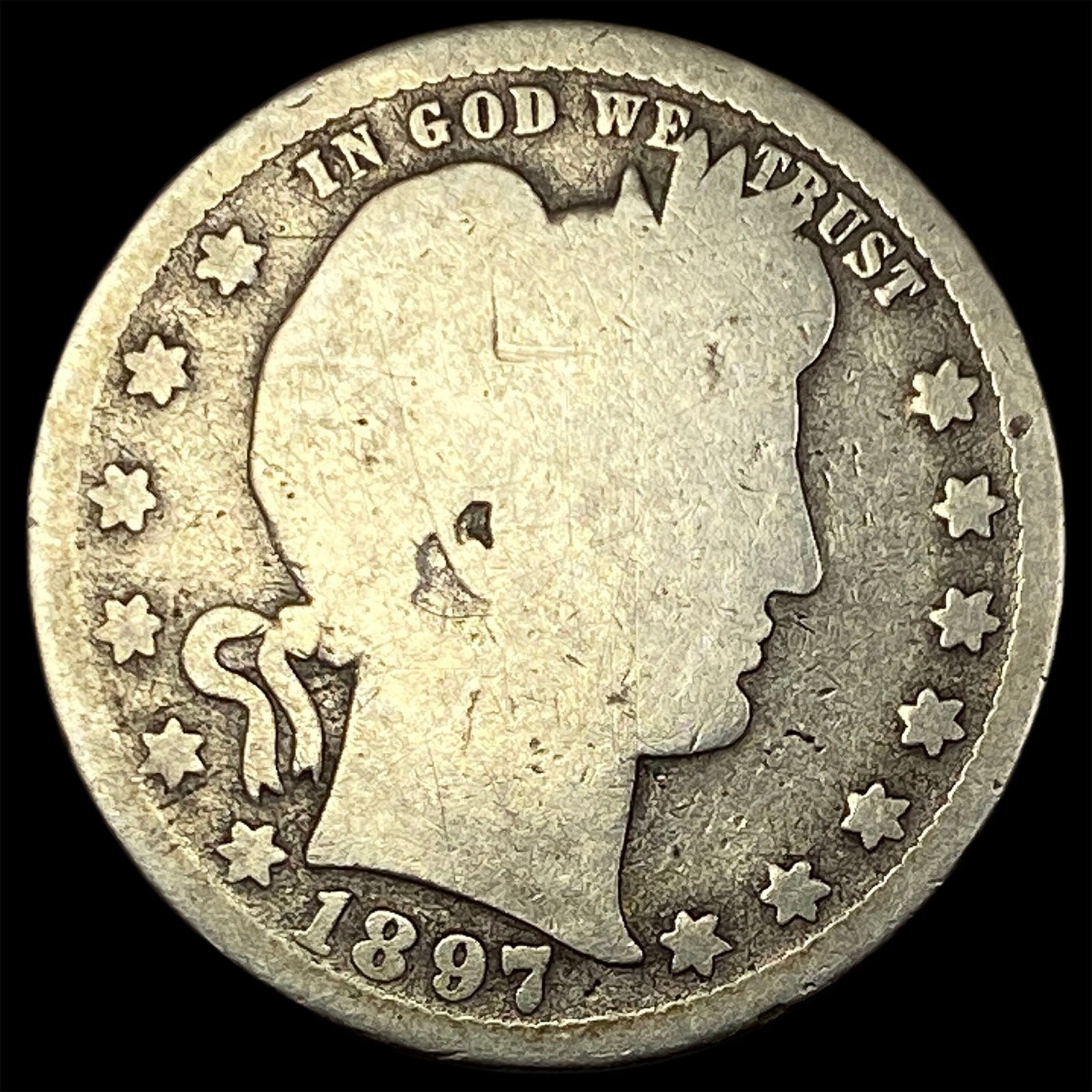 1897-S Silver Barber Quarter NICELY  CIRCULATED (1 of 2)