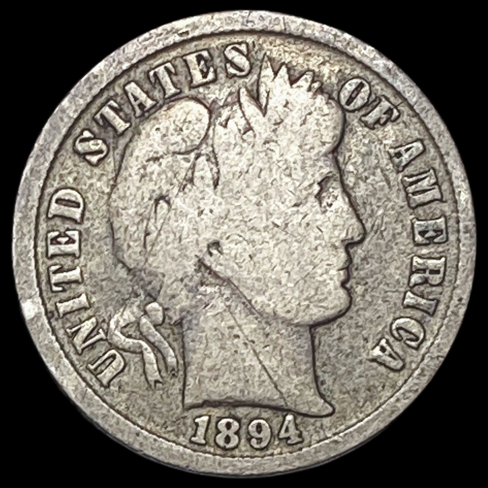 1894 Silver Barber Dime NICELY CIRCULATED (1 of 2)