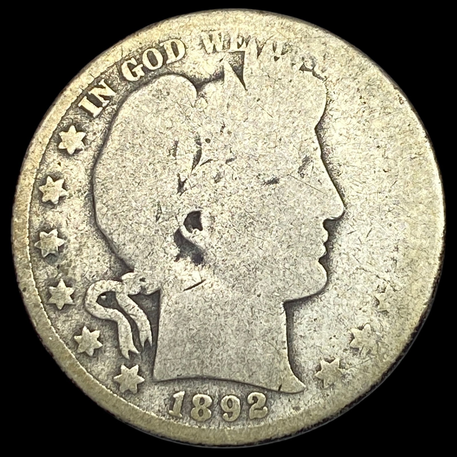 1892-O Silver Barber Half Dollar NICELY  CIRCULATED (1 of 2)