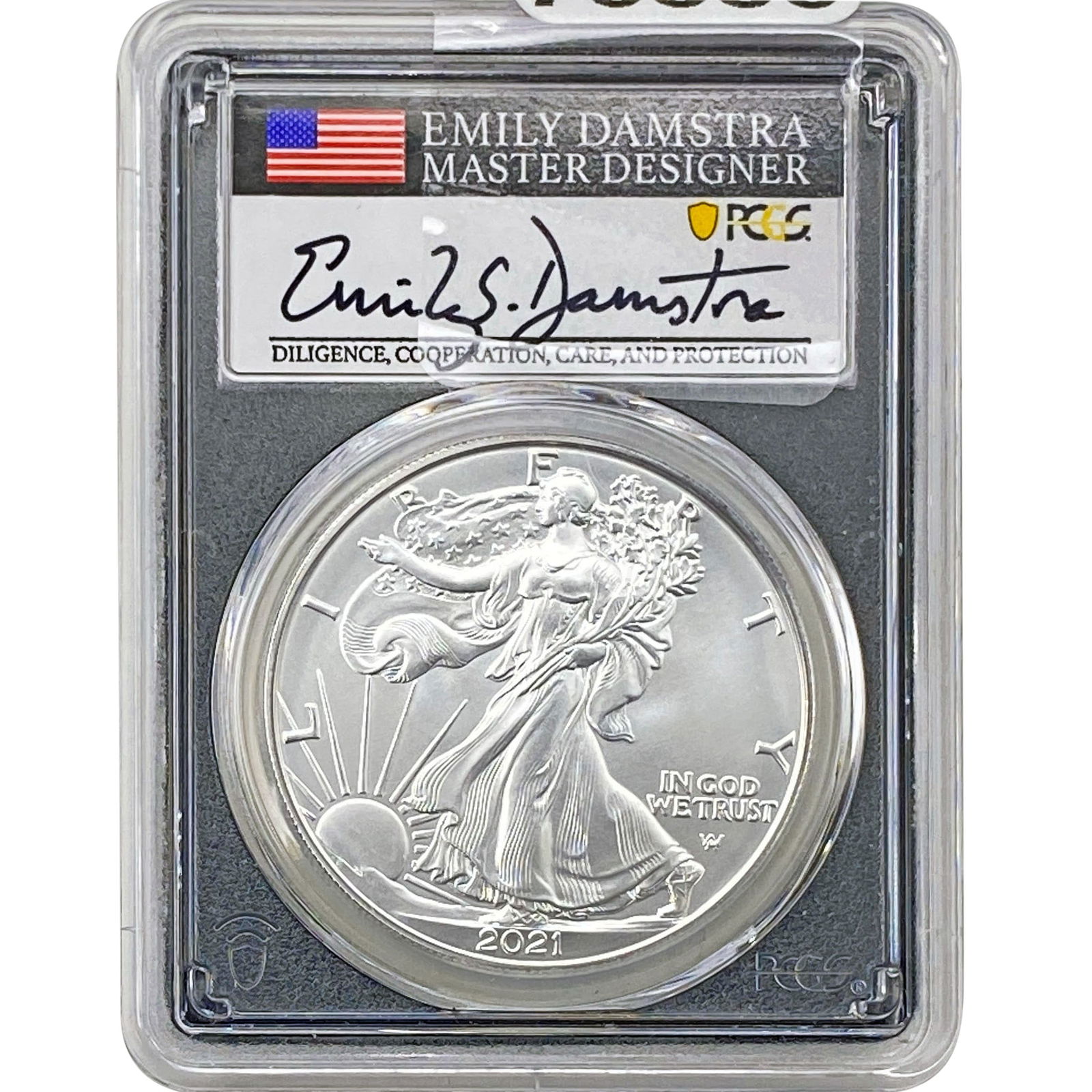 2021-W Silver Eagle PCGS SP70 Burnished Type 2 (1 of 2)