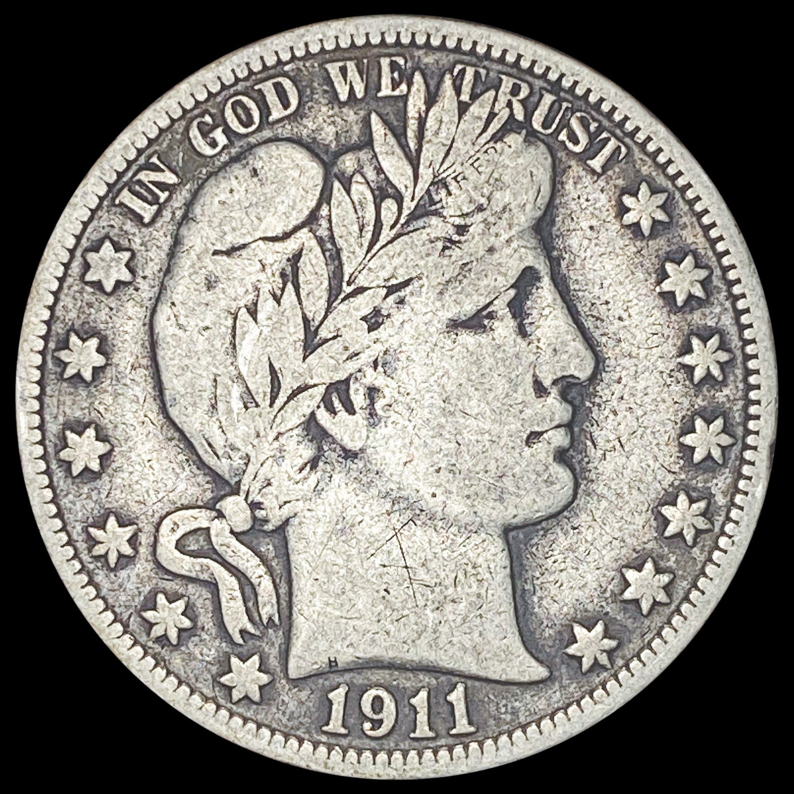1911-S Silver Barber Half Dollar LIGHTLY  CIRCULATED (1 of 2)