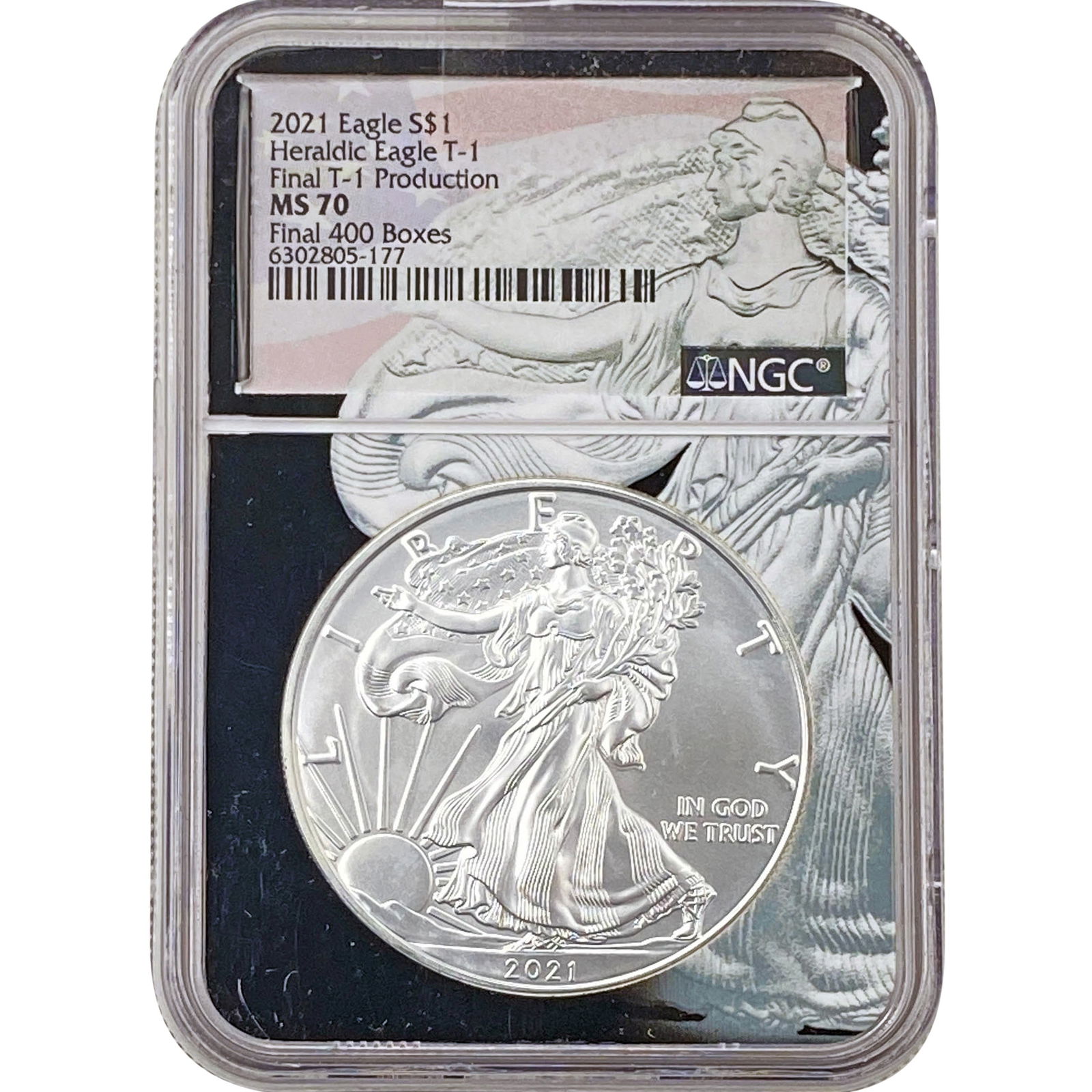 2021 Silver Eagle NGC MS70 Final T-1 Production (1 of 2)