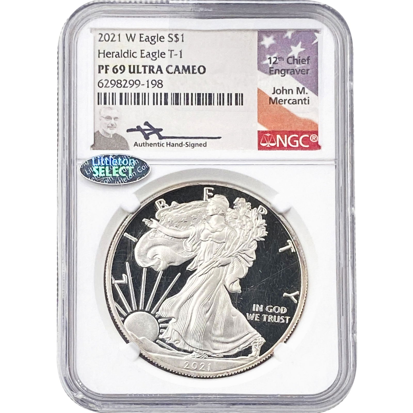 2021-W Silver Eagle NGC PF69 Ultra Cameo T-1 (1 of 2)