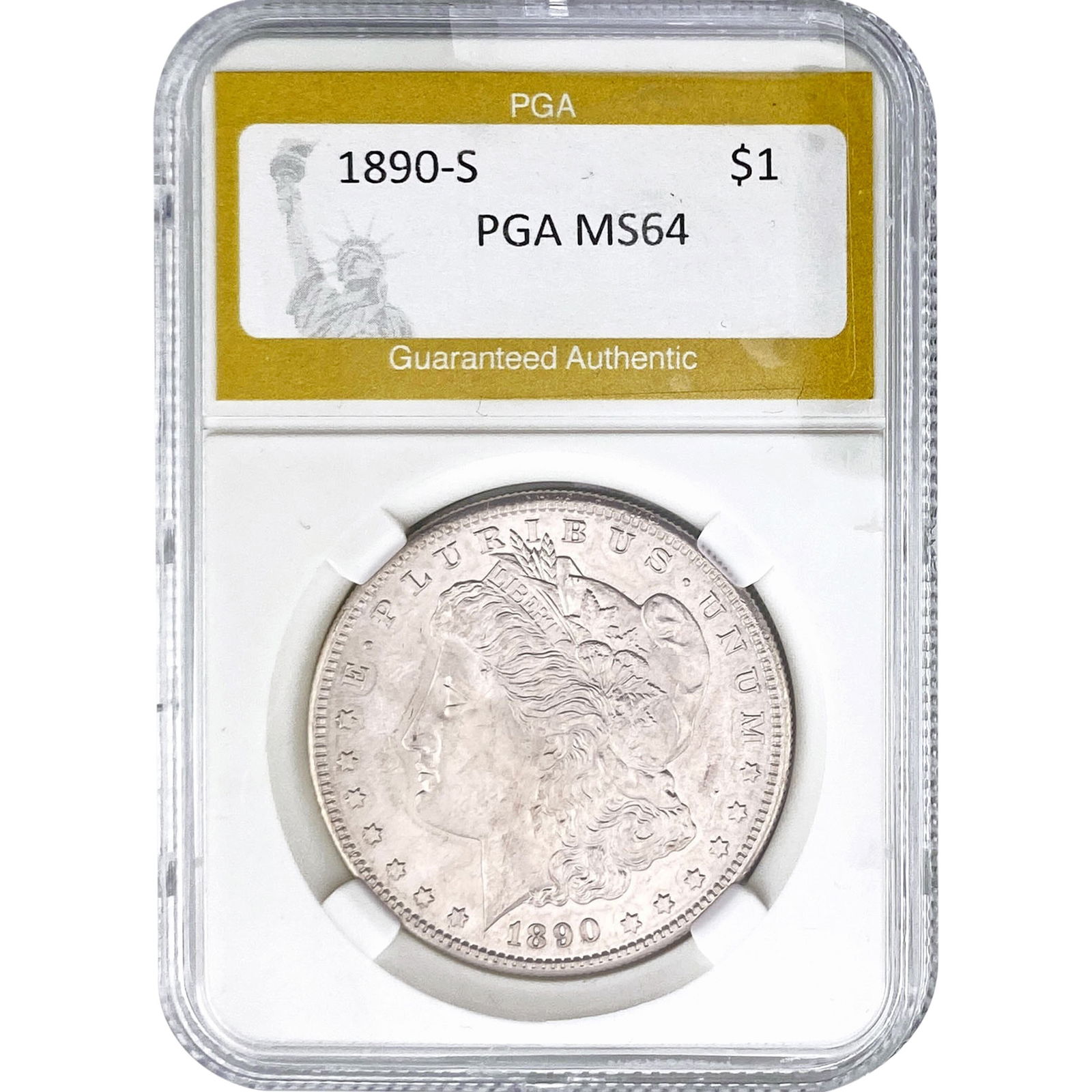 1890-S Morgan Silver Dollar PGA MS64: 1890-S Morgan Silver Dollar PGA MS64