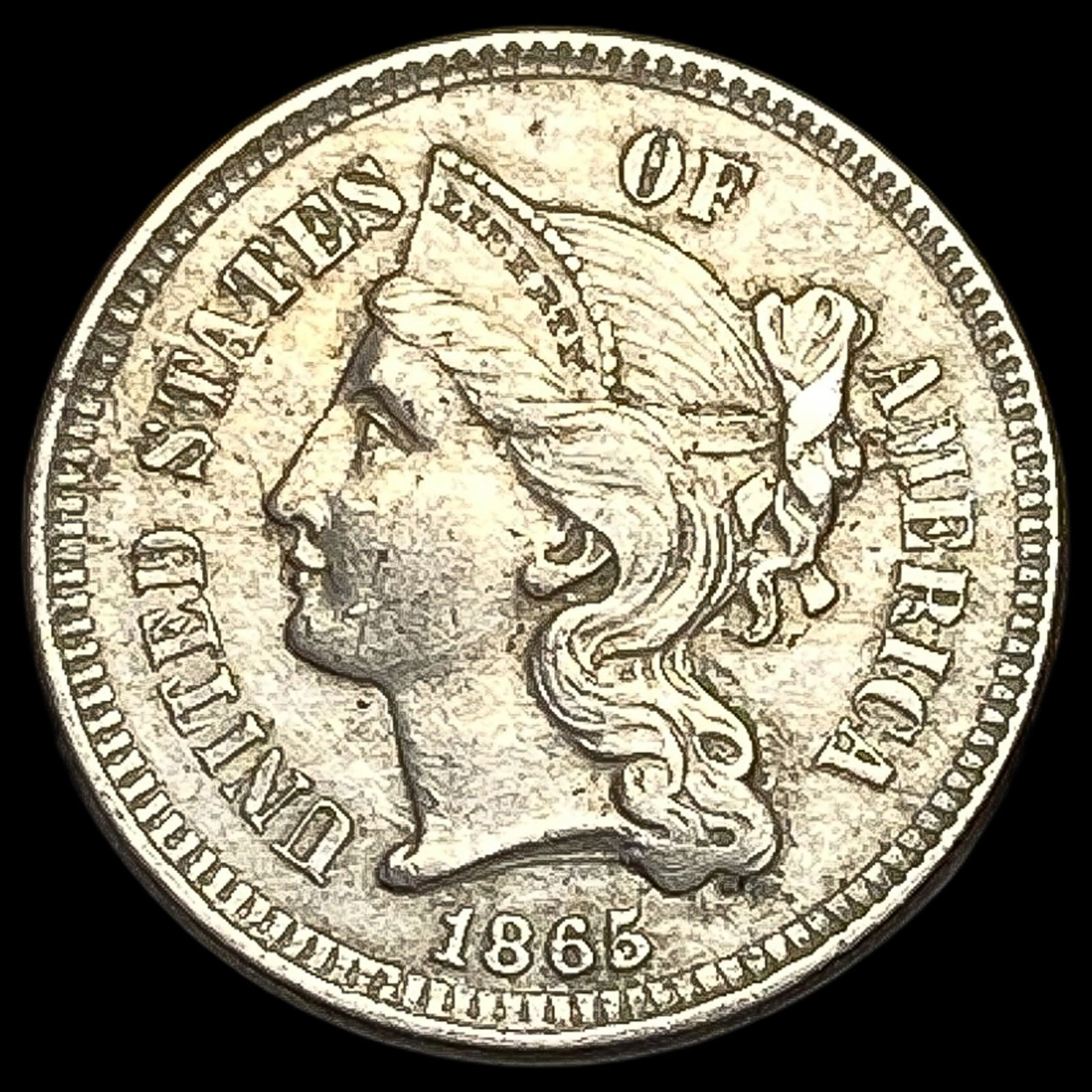 1865 Nickel Three-Cent Piece CHOICE AU (1 of 2)