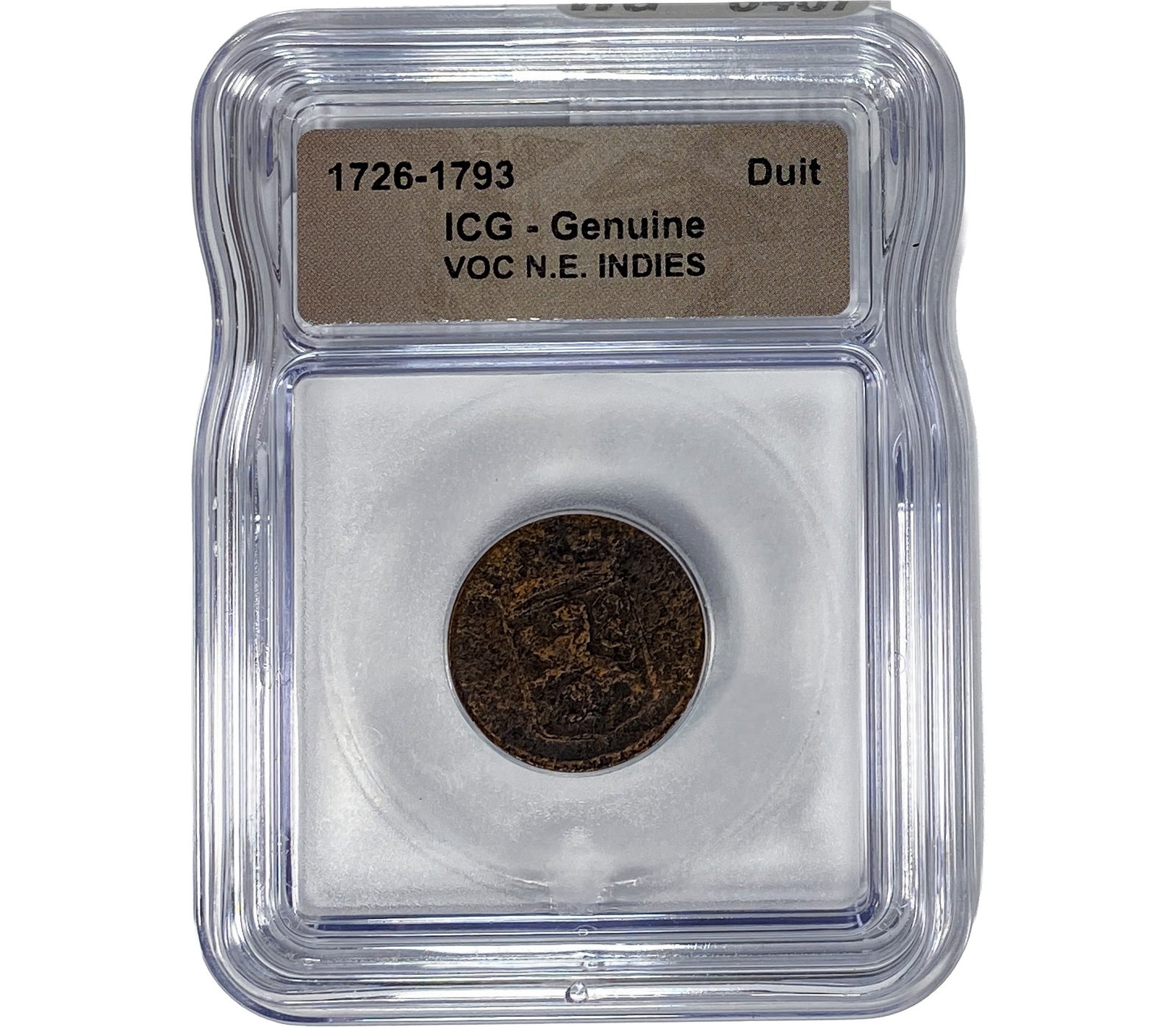 VOC N.E. INDIES Duit ICG Genuine: VOC N.E. INDIES Duit ICG Genuine