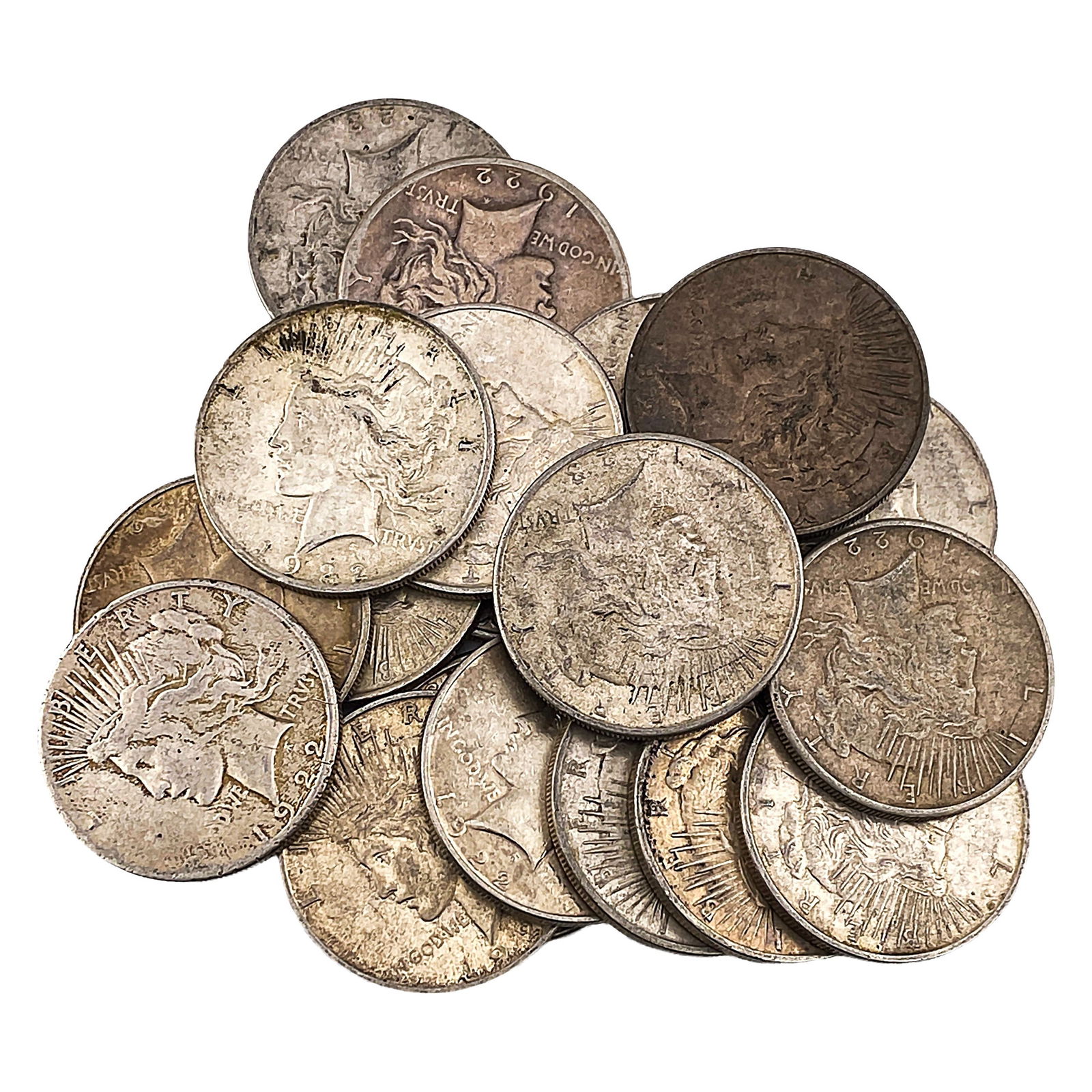 [20 Coins] 1922-1923 Peace Silver Dollar Roll (1 of 2)