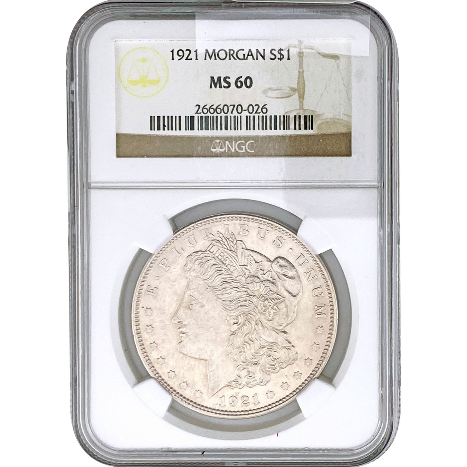 1921 Morgan Silver Dollar NGC MS60 (1 of 2)