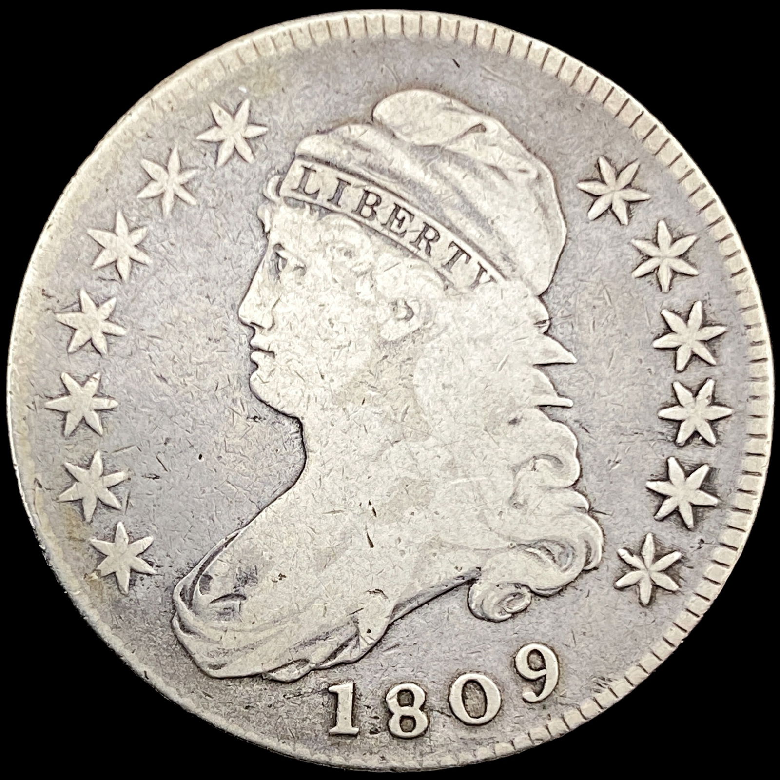 1809 Silver Capped Bust Half Dollar NICELY CIRCULATED (1 of 2)