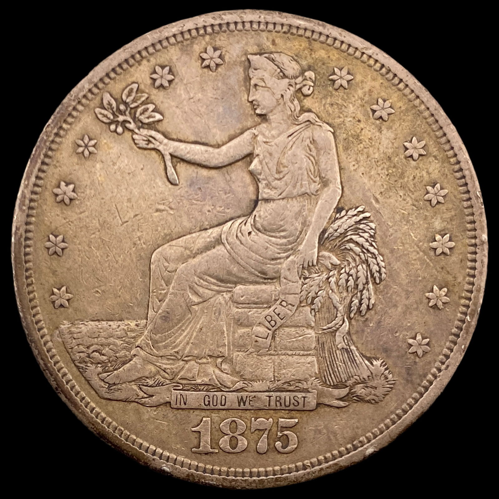 1875-S Silver Trade Dollar NEARLY UNCIRCULATED: 1875-S Silver Trade Dollar NEARLY UNCIRCULATED