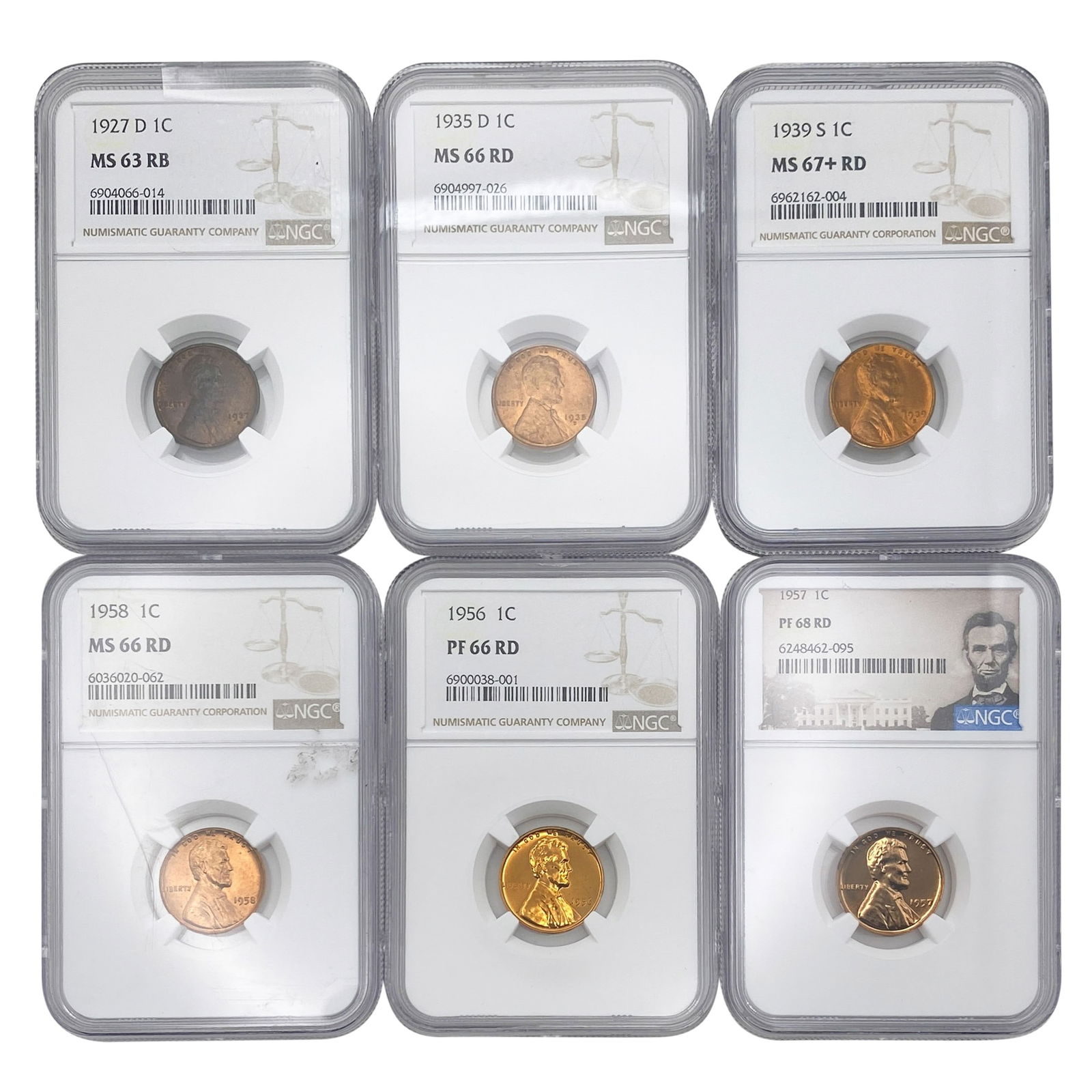 [6 Coins] 1927-1958 Wheat Cent NGC (1 of 2)