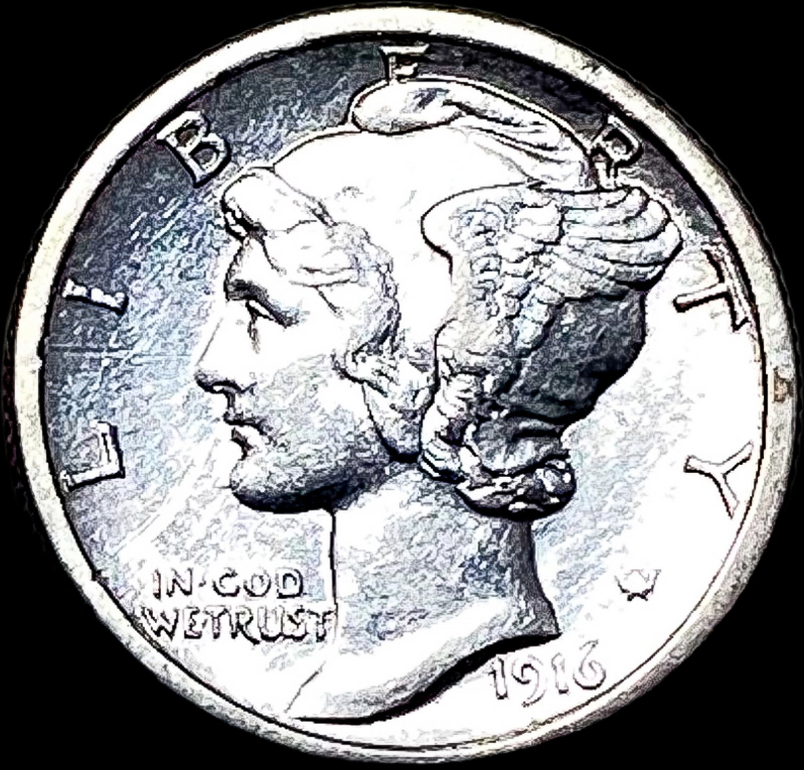 1916 Mercury Dime CLOSELY UNCIRCULATED: 1916 Mercury Dime CLOSELY UNCIRCULATED