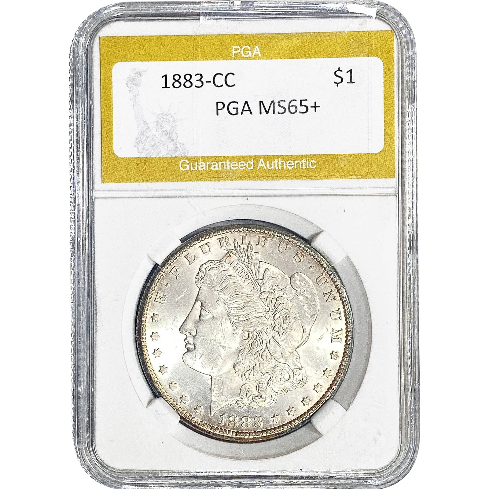 1883-CC Morgan Silver Dollar PGA MS65+: 1883-CC Morgan Silver Dollar PGA MS65+