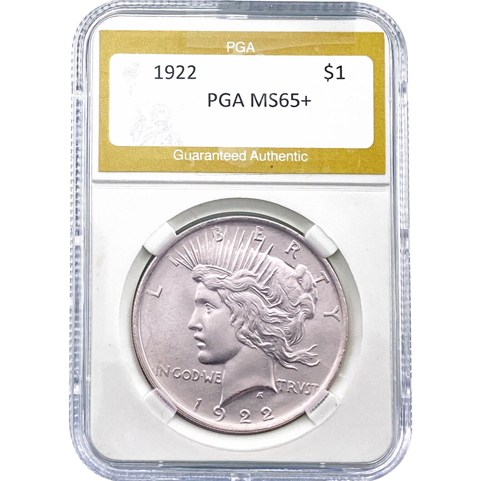 1922 Silver Peace Dollar PGA MS65+: 1922 Silver Peace Dollar PGA MS65+