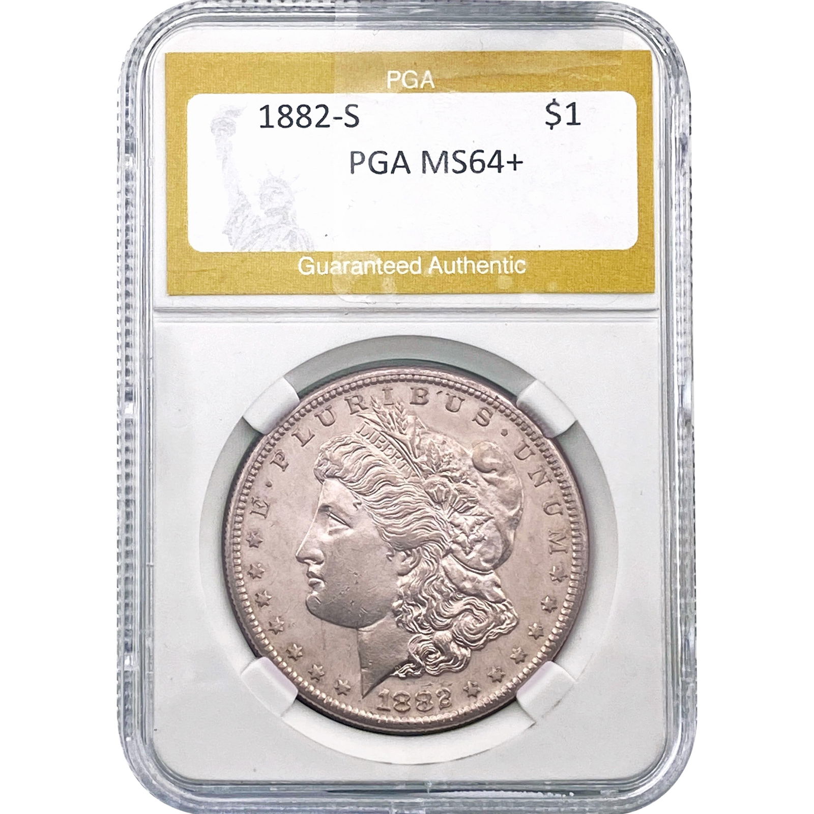 1882-S Morgan Silver Dollar PGA MS64+ (1 of 2)