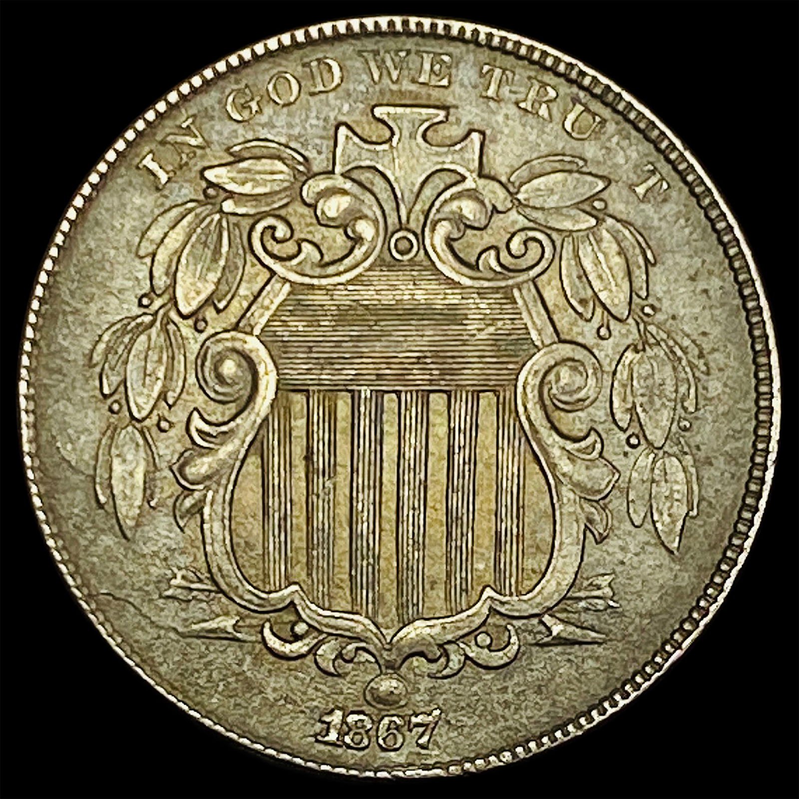 1867 Shield Nickel CLOSELY UNCIRCULATED (1 of 2)