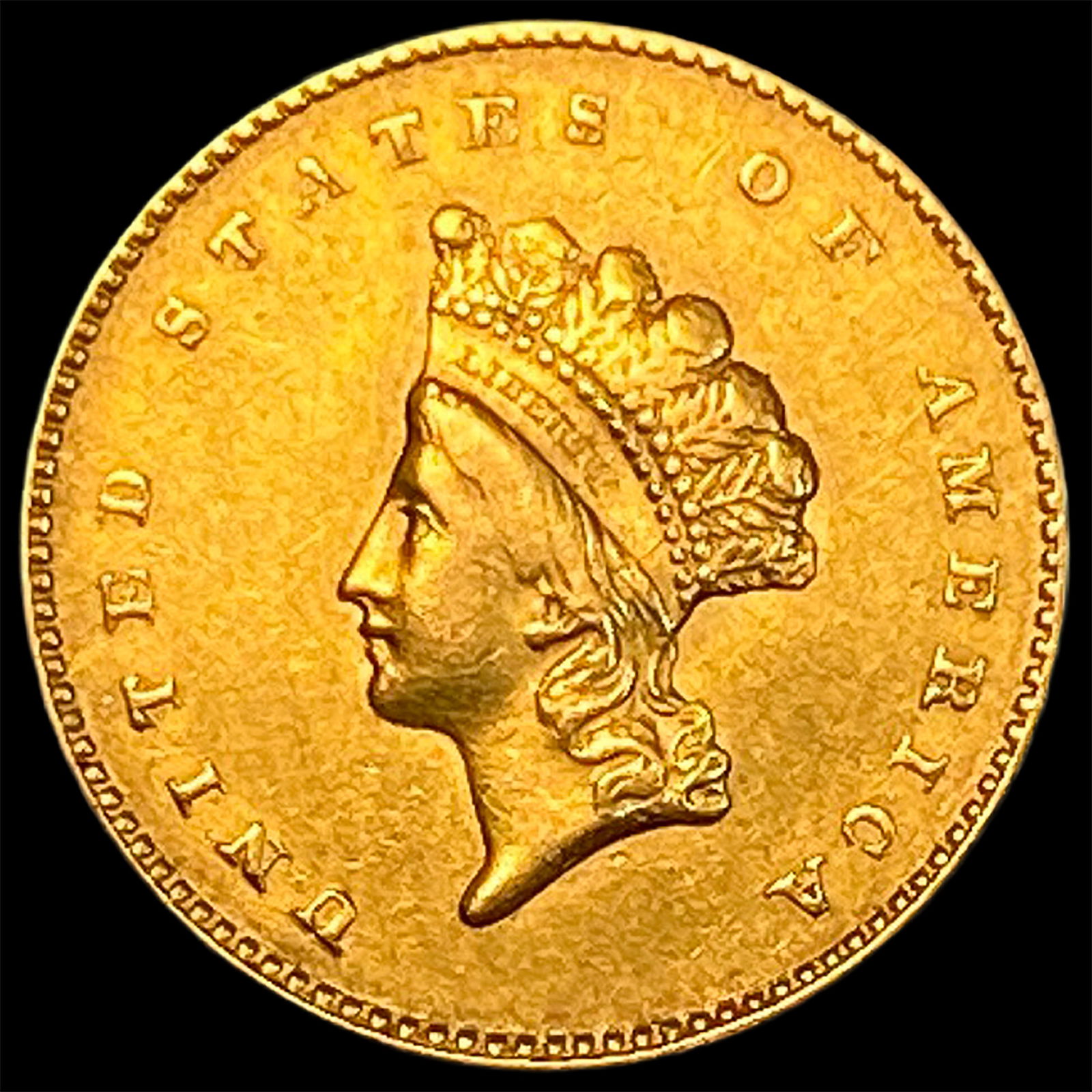 1855 Gold $1 Indian Head Type 2 CHOICE AU (1 of 2)