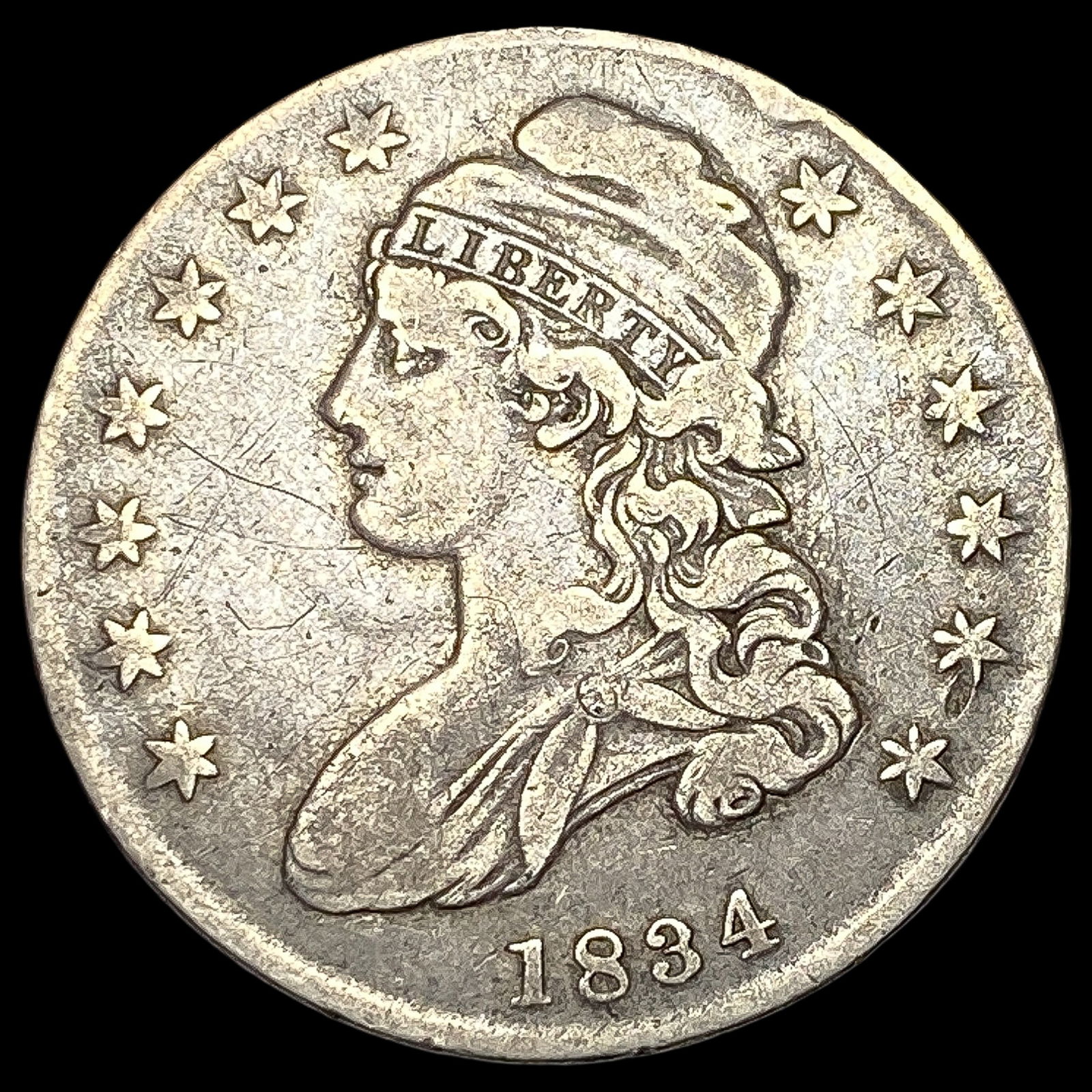 1834 Capped Bust Half Dollar LIGHTLY CIRCULATED: 1834 Capped Bust Half Dollar LIGHTLY CIRCULATED