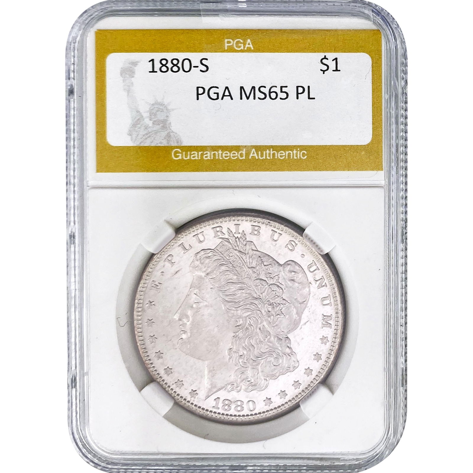 1880-S Morgan Silver Dollar PGA MS65 PL (1 of 2)