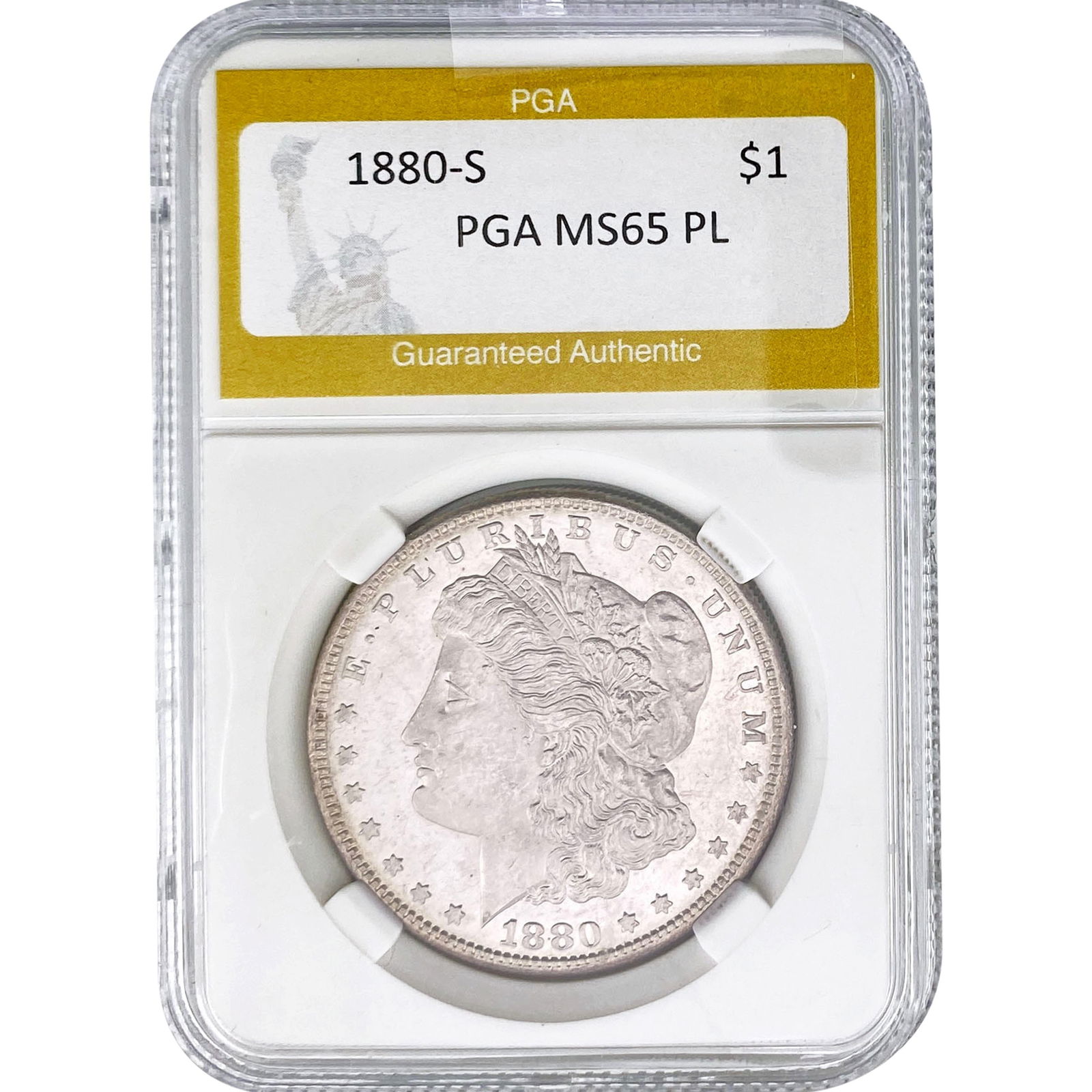 1880-S Morgan Silver Dollar PGA MS65 PL (1 of 2)