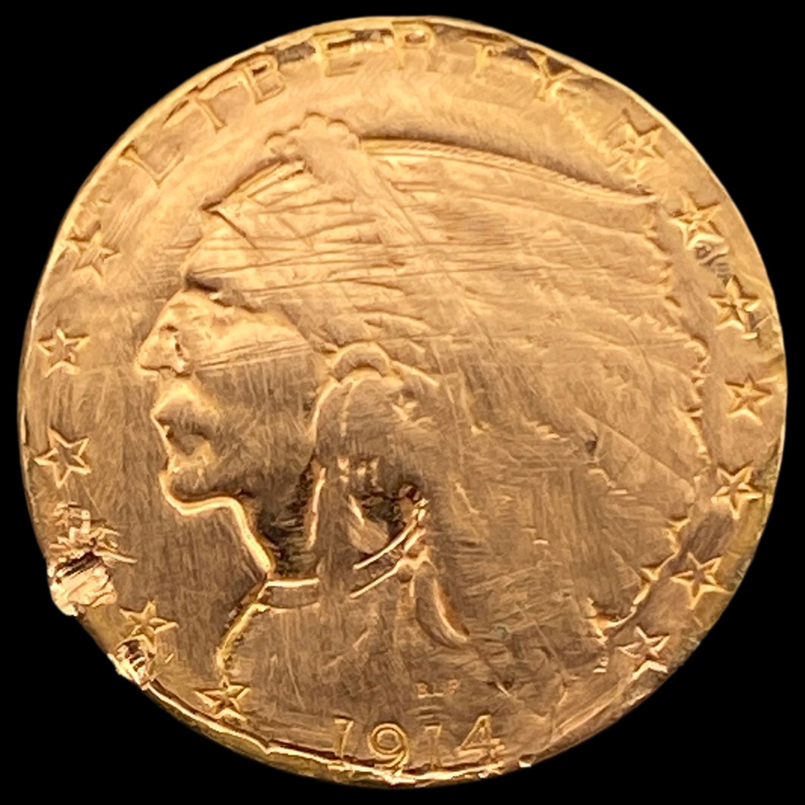 1914 Indian Head $2.50 Gold Quarter Eagle HIGH GRADE (1 of 2)