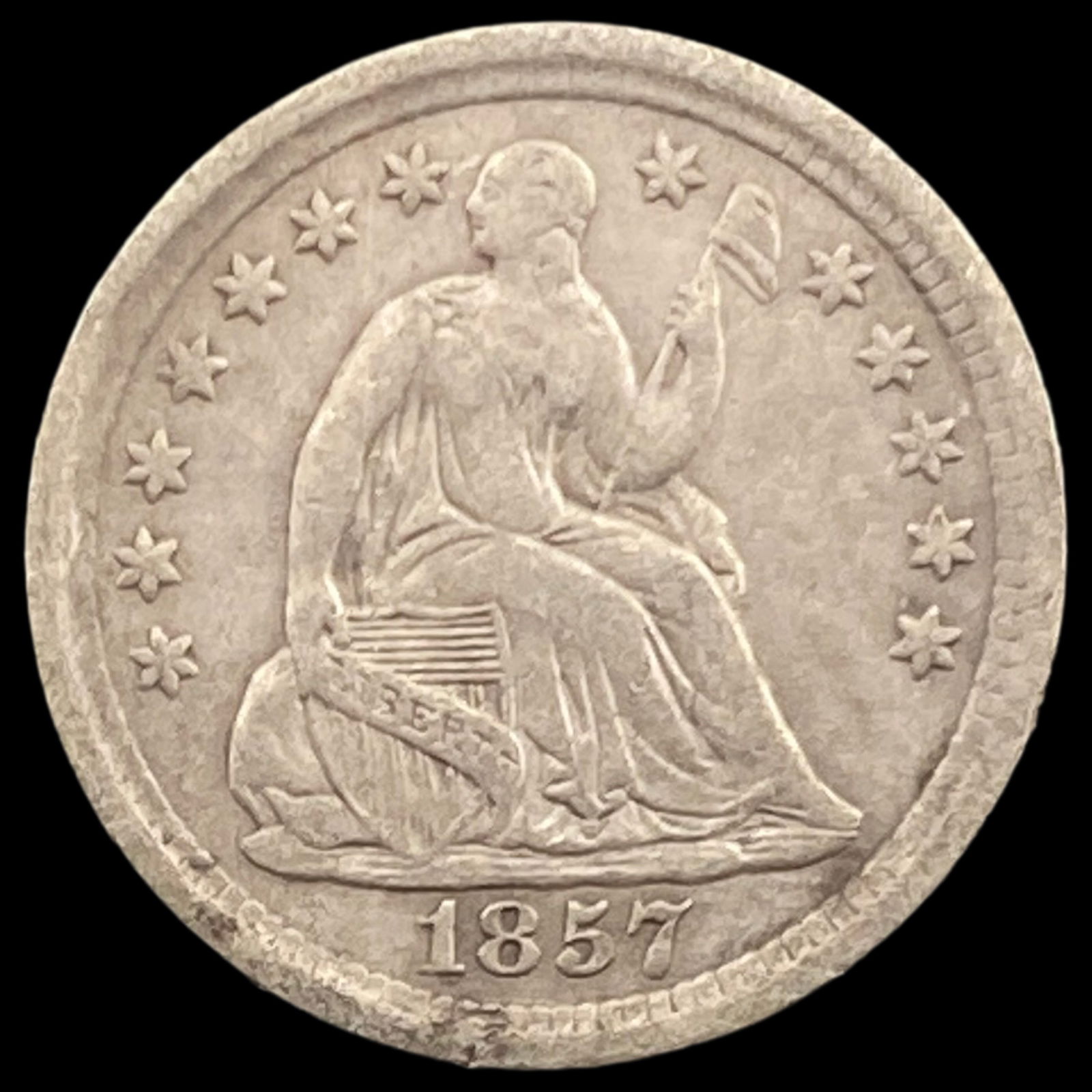 1857 Seated Liberty Half Dime LIGHTLY CIRCULATED (1 of 2)
