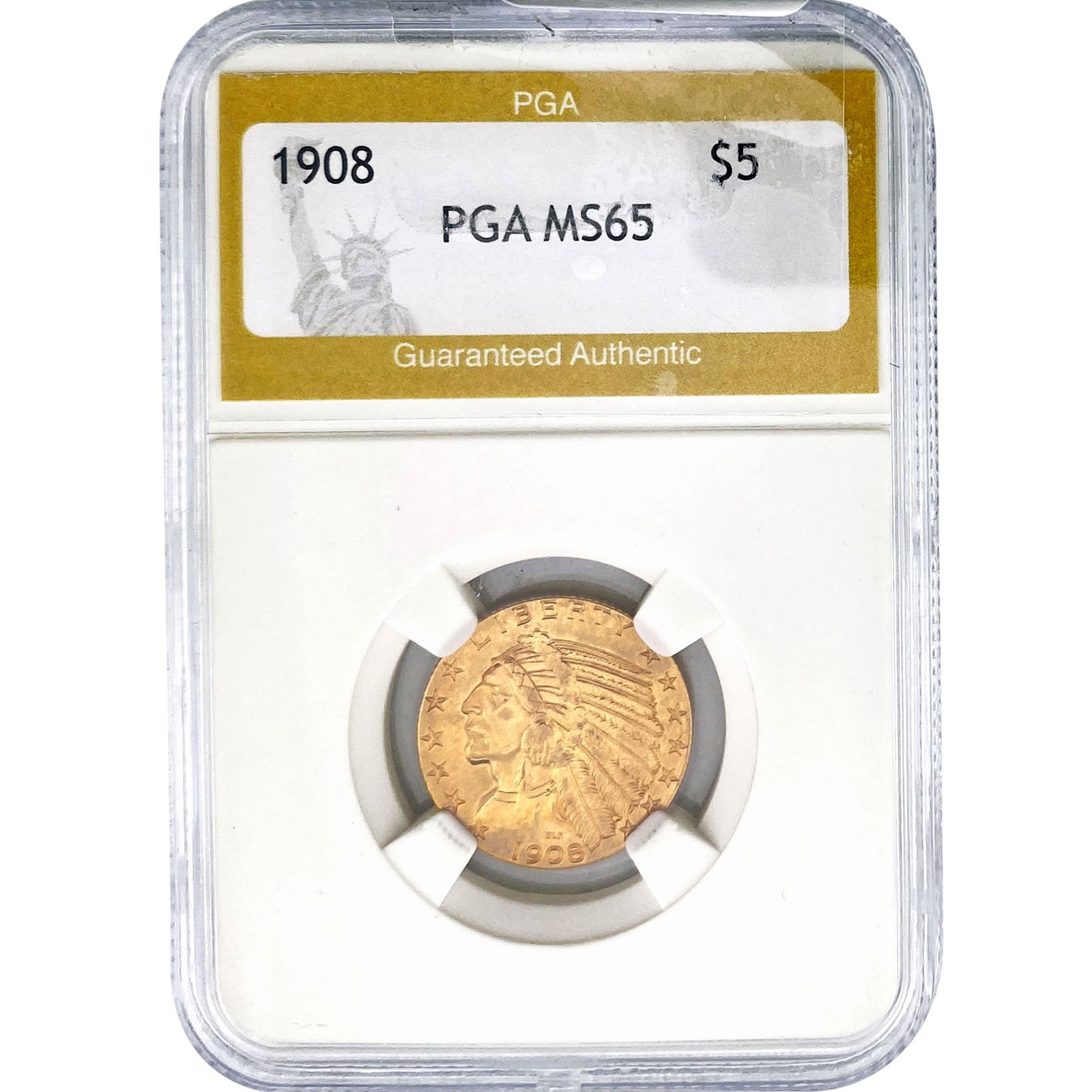 1908 $5 Gold Half Eagle PGA MS65 (1 of 2)