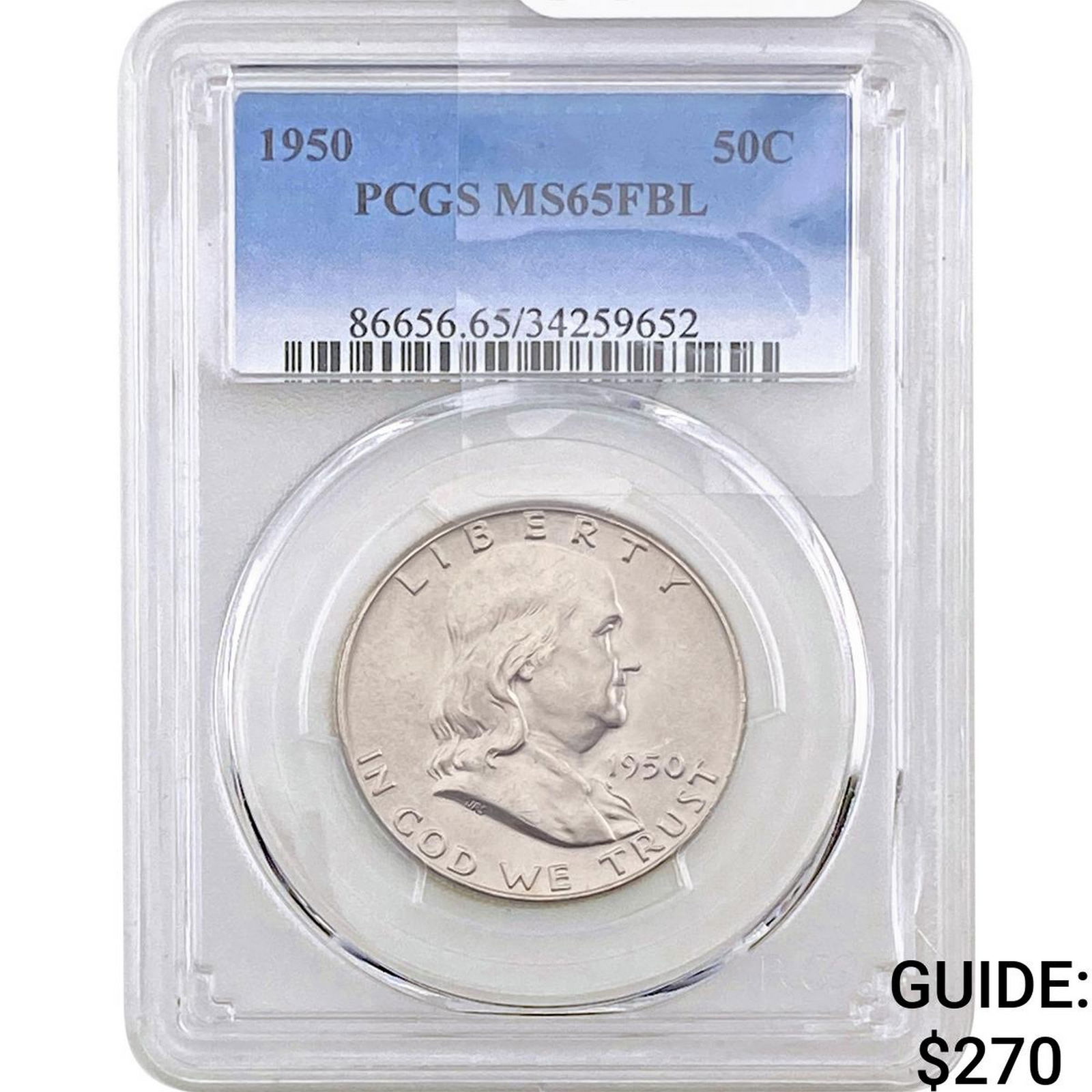 1950 Franklin Half Dollar PCGS MS65 FBL (1 of 2)