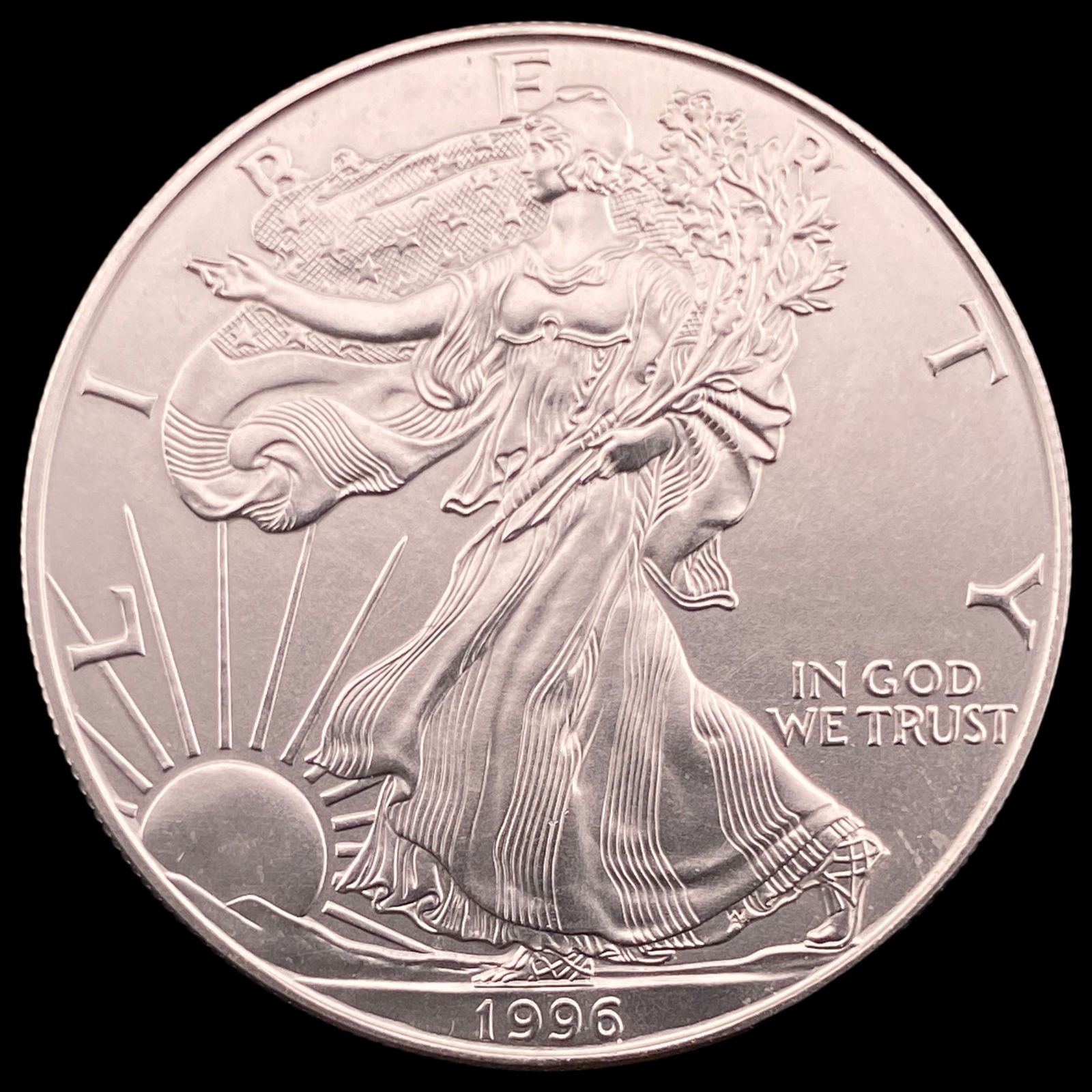 1996 1oz Silver American Eagle $1 GEM BU (1 of 2)