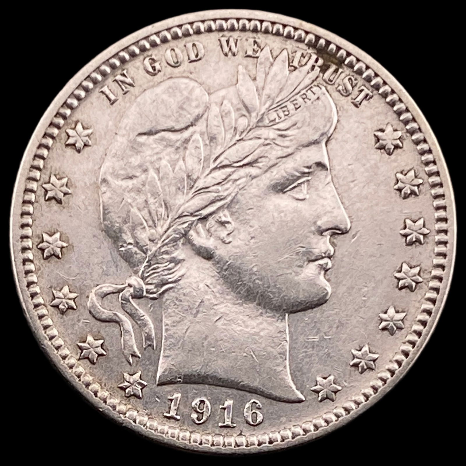 1916-D Silver Barber Quarter CLOSELY UNCIRCULATED (1 of 2)