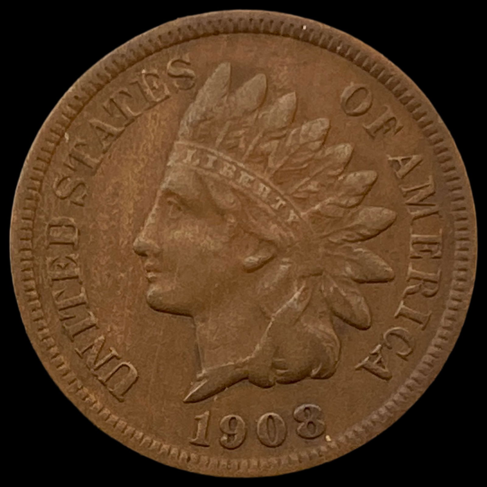 1908-S Indian Head Cent NEARLY UNCIRCULATED (1 of 2)