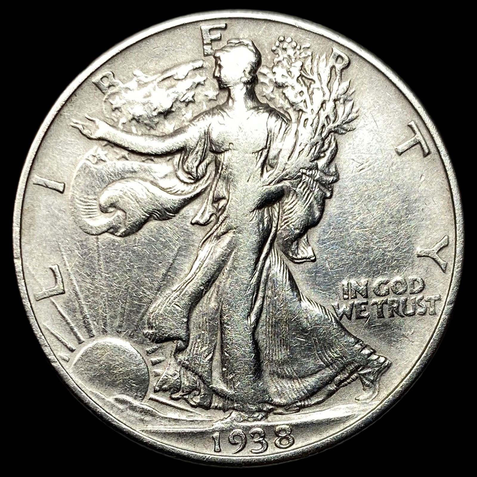 1938-D Silver Walking Liberty Half Dollar HIGH GRADE (1 of 2)