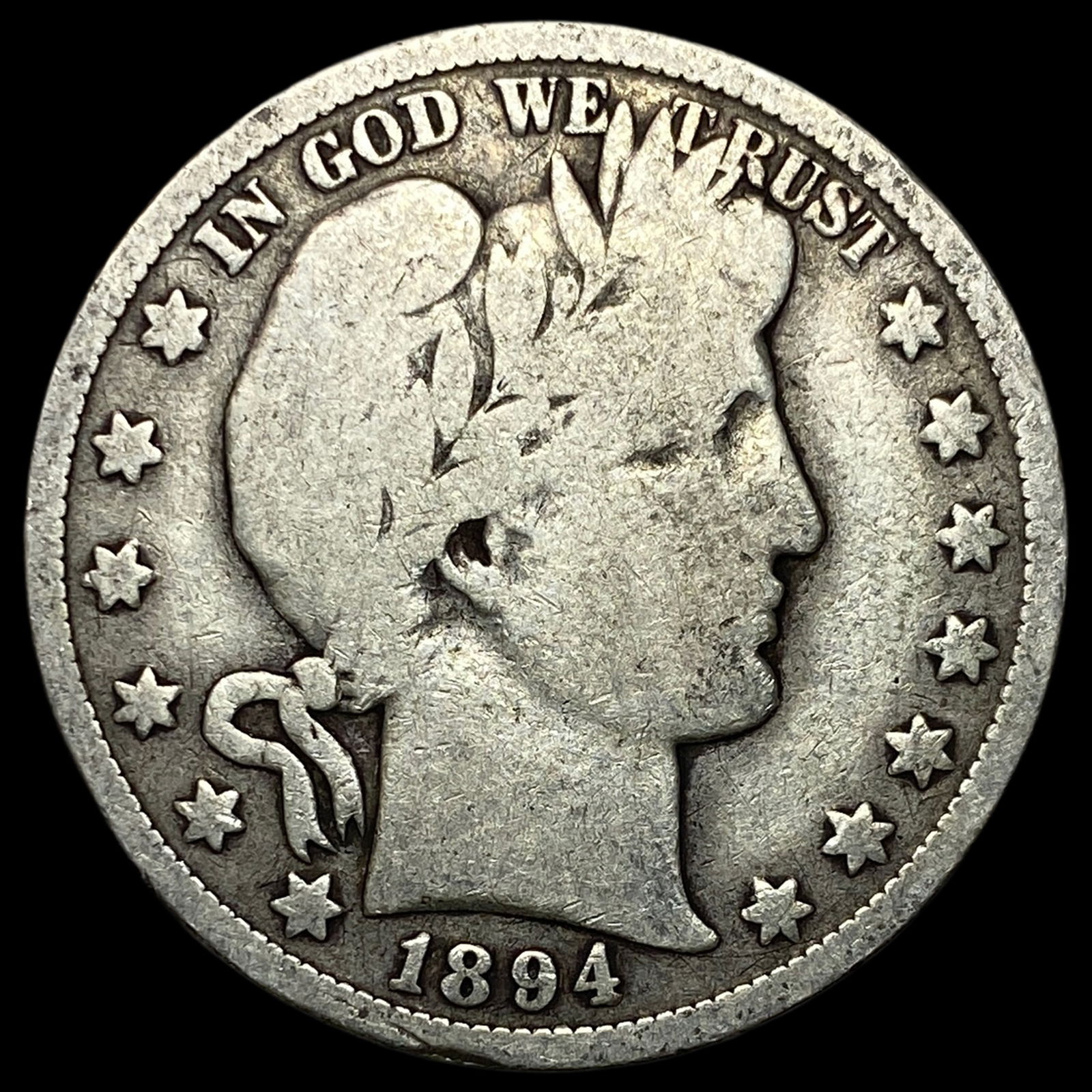 1894-O Silver Barber Half Dollar NICELY CIRCULATED (1 of 2)