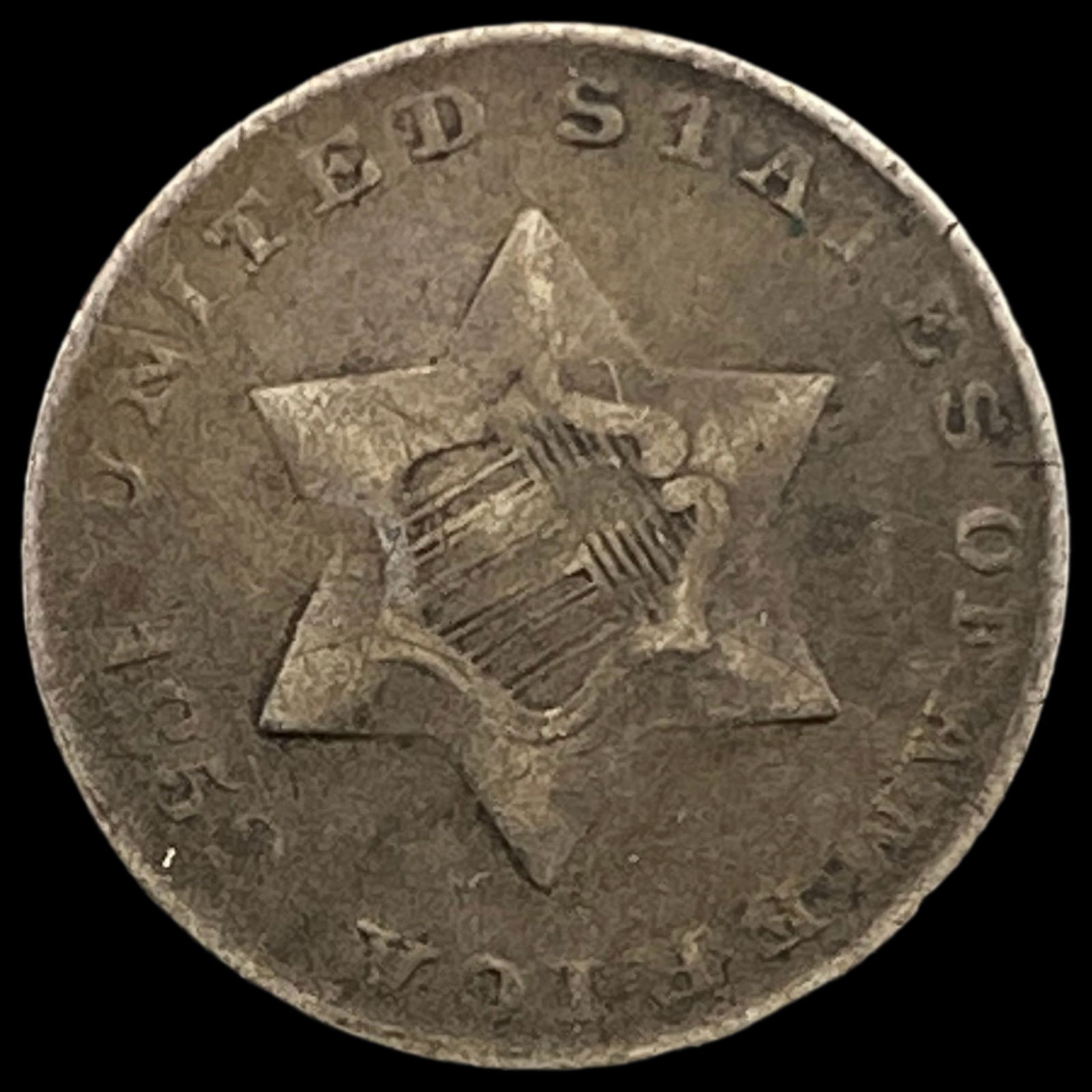 1852 Silver Three-Cent Piece LIGHTLY CIRCULATED (1 of 2)