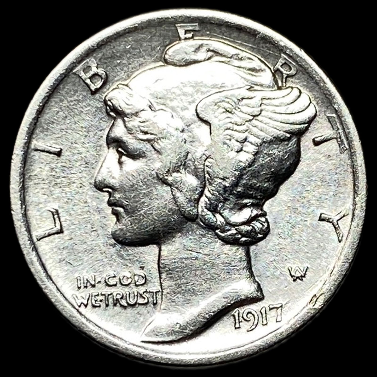 1917-D Silver Mercury Dime CLOSELY UNCIRCULATED (1 of 2)