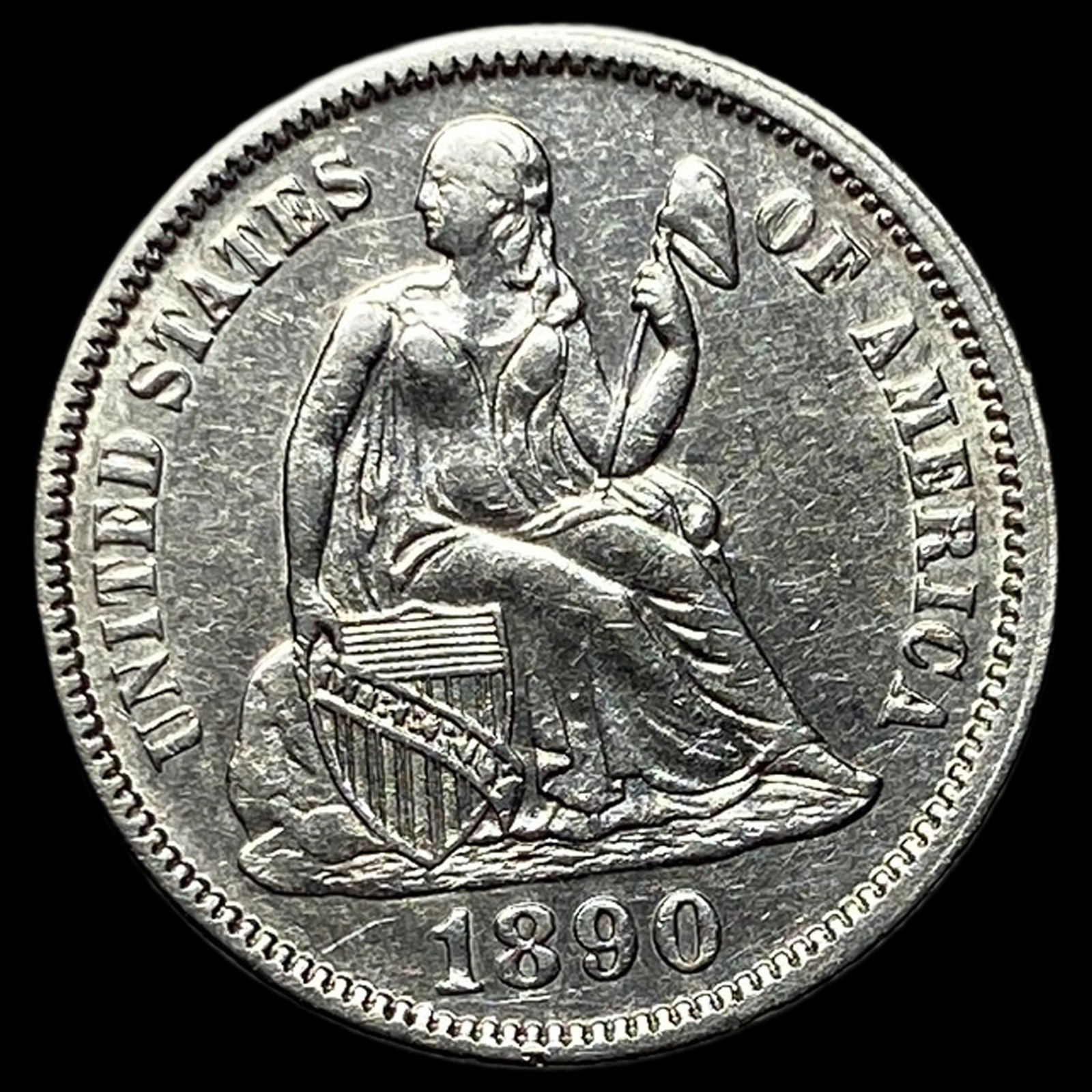 1890 Silver Seated Liberty Dime CLOSELY UNCIRCULATED (1 of 2)