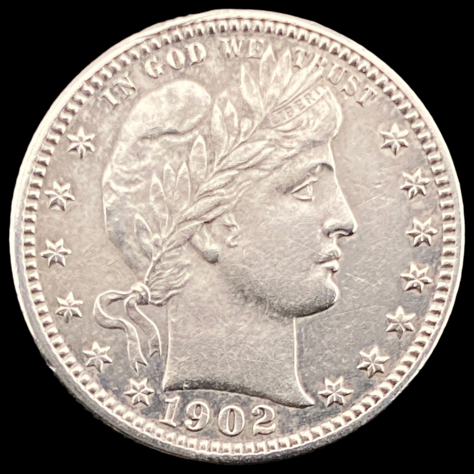 1902 Barber Silver Quarter CLOSELY UNCIRCULATED (1 of 2)