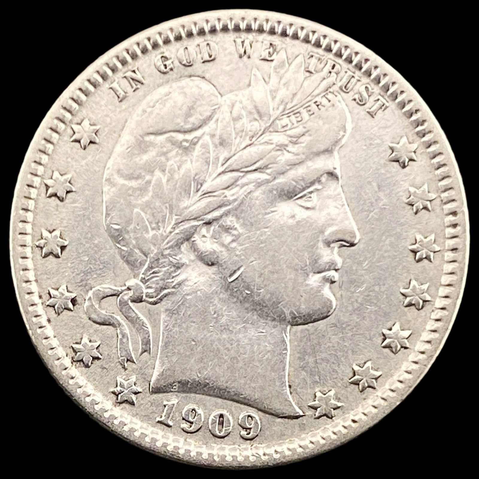 1909-D Silver Barber Quarter CLOSELY UNCIRCULATED (1 of 2)
