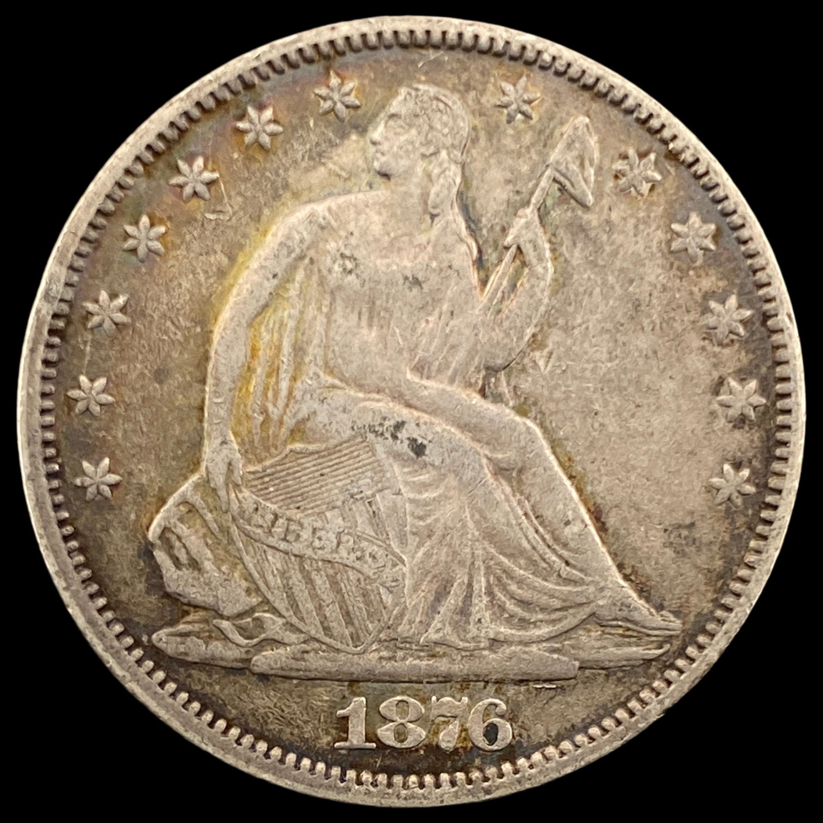 1876 Silver Seated Liberty Half Dollar NEARLY UNCIRCULATED (1 of 2)