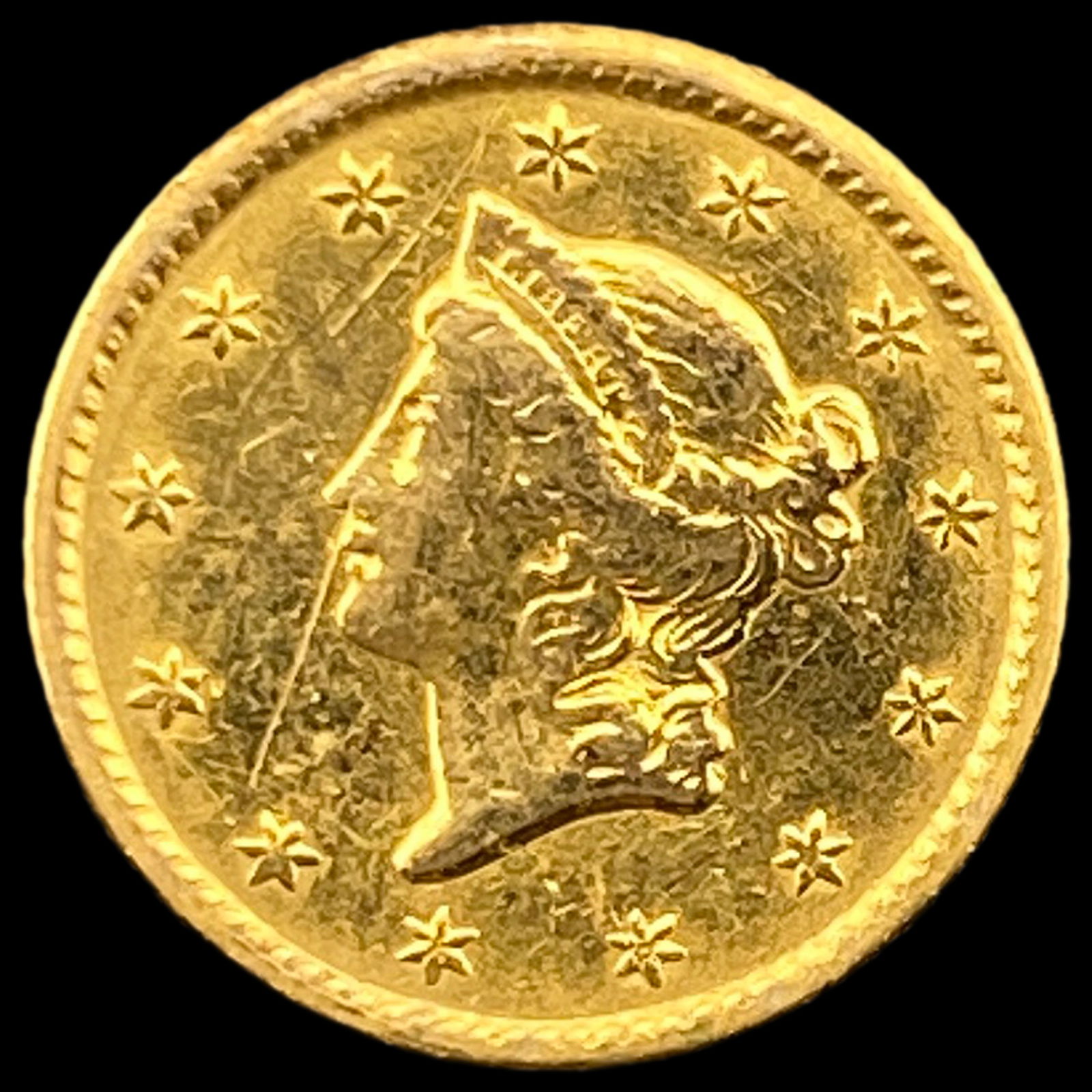 1853 $1 Gold Liberty Head Type 1 CHOICE AU (1 of 2)