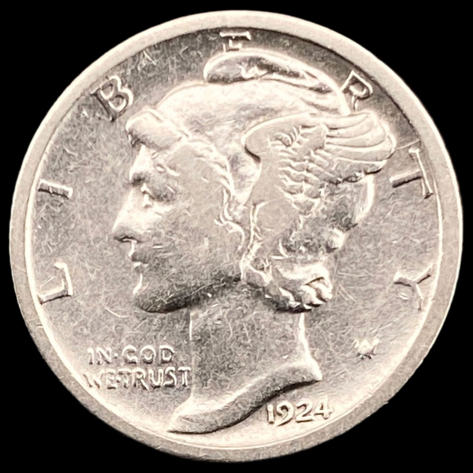 1924-S Silver Mercury Dime LIGHTLY CIRCULATED (1 of 2)
